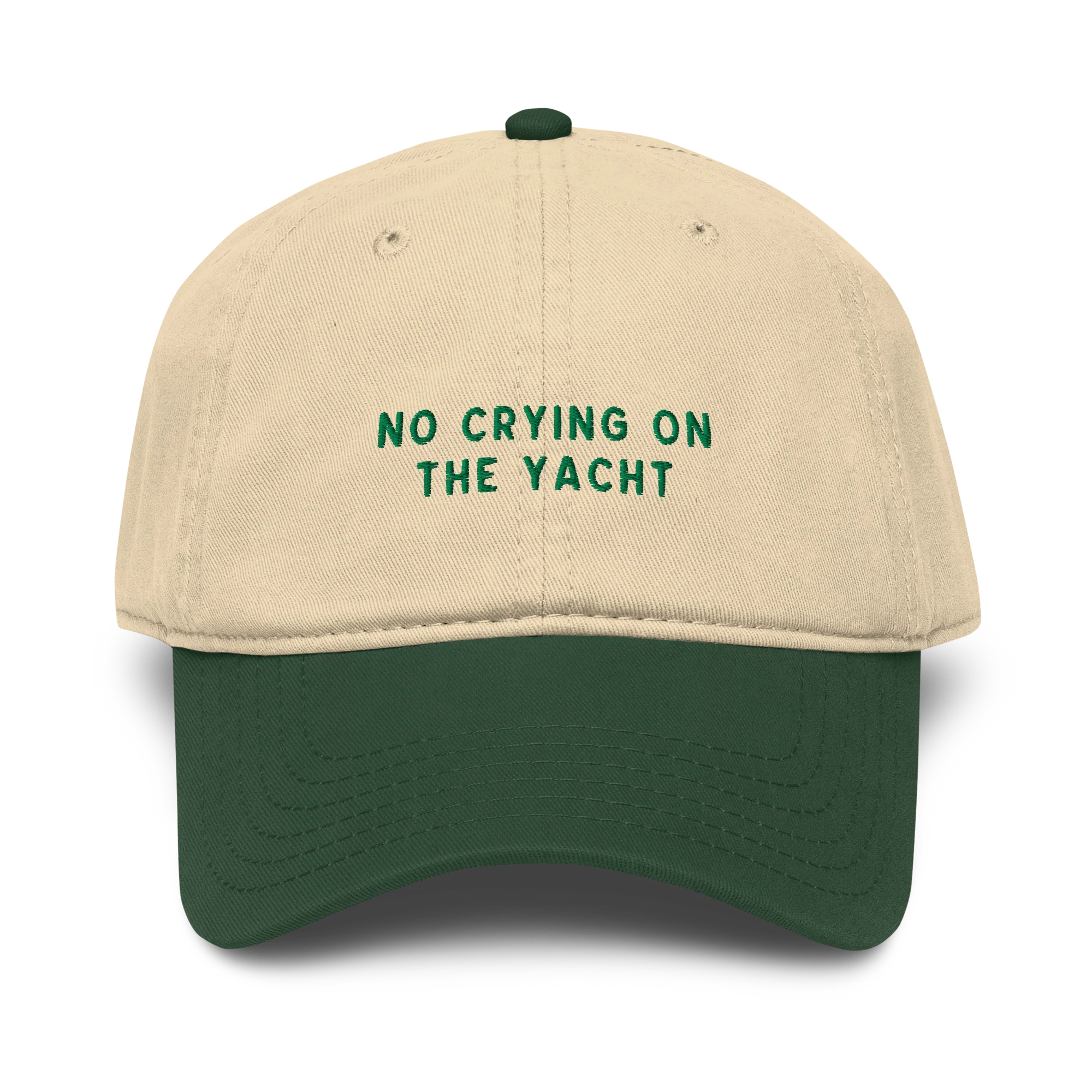 No Crying on the Yacht Embroidered Vintage Wash Baseball Cap - Image 2