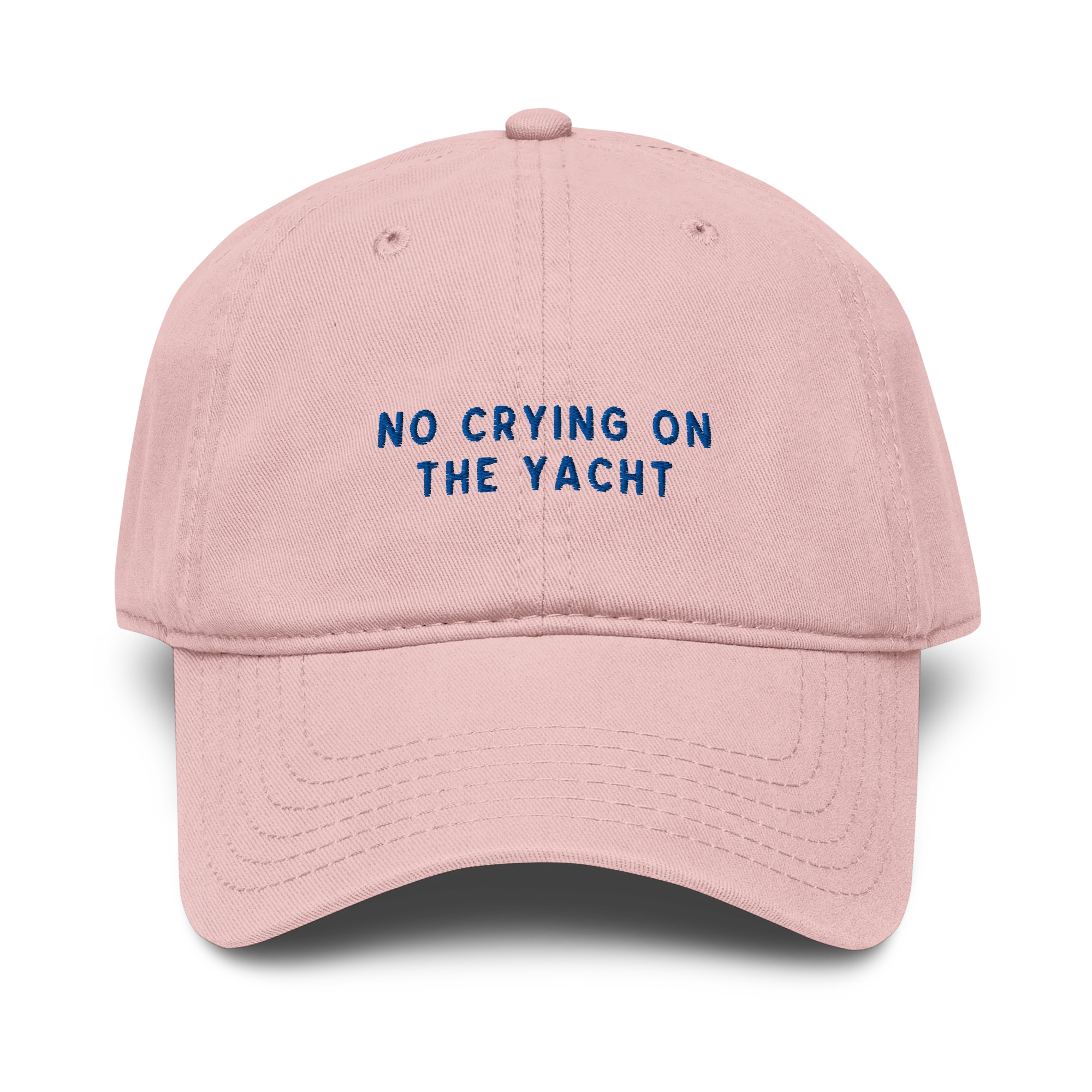 No Crying on the Yacht Embroidered Vintage Wash Baseball Cap - Image 4