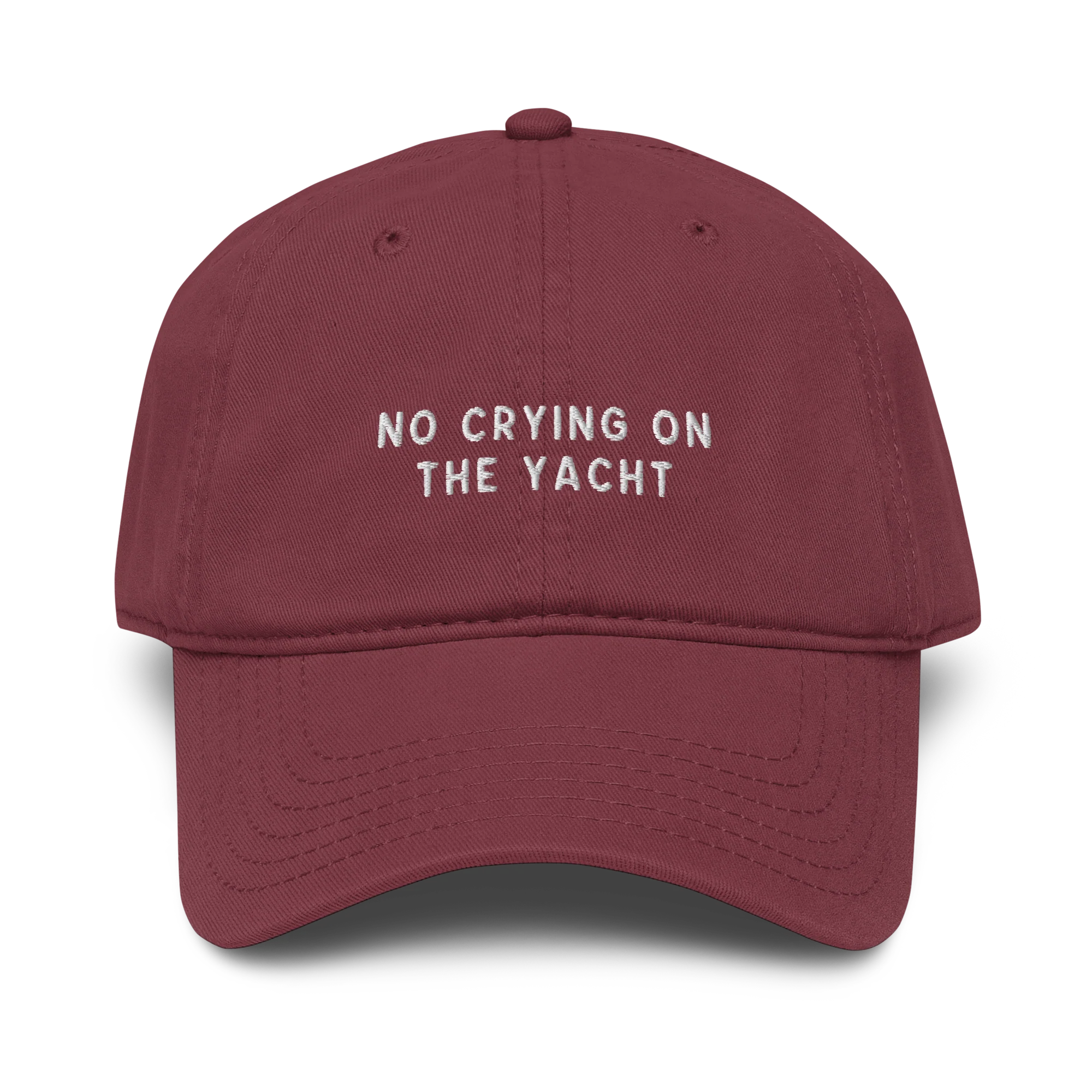 No Crying on the Yacht Embroidered Vintage Wash Baseball Cap - Image 5