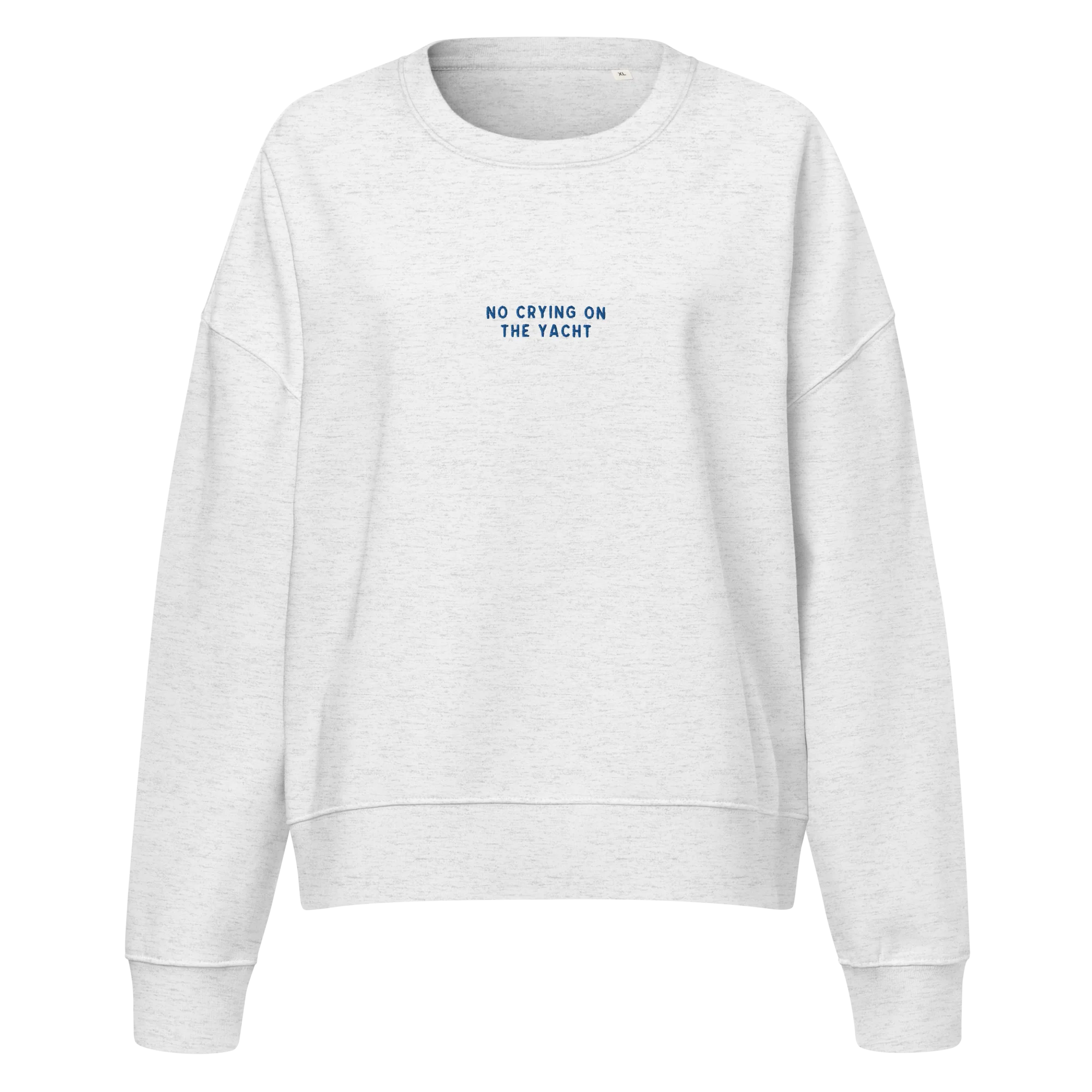 No Crying on the Yacht Embroidered Women’s Organic Sweatshirt - Image 4