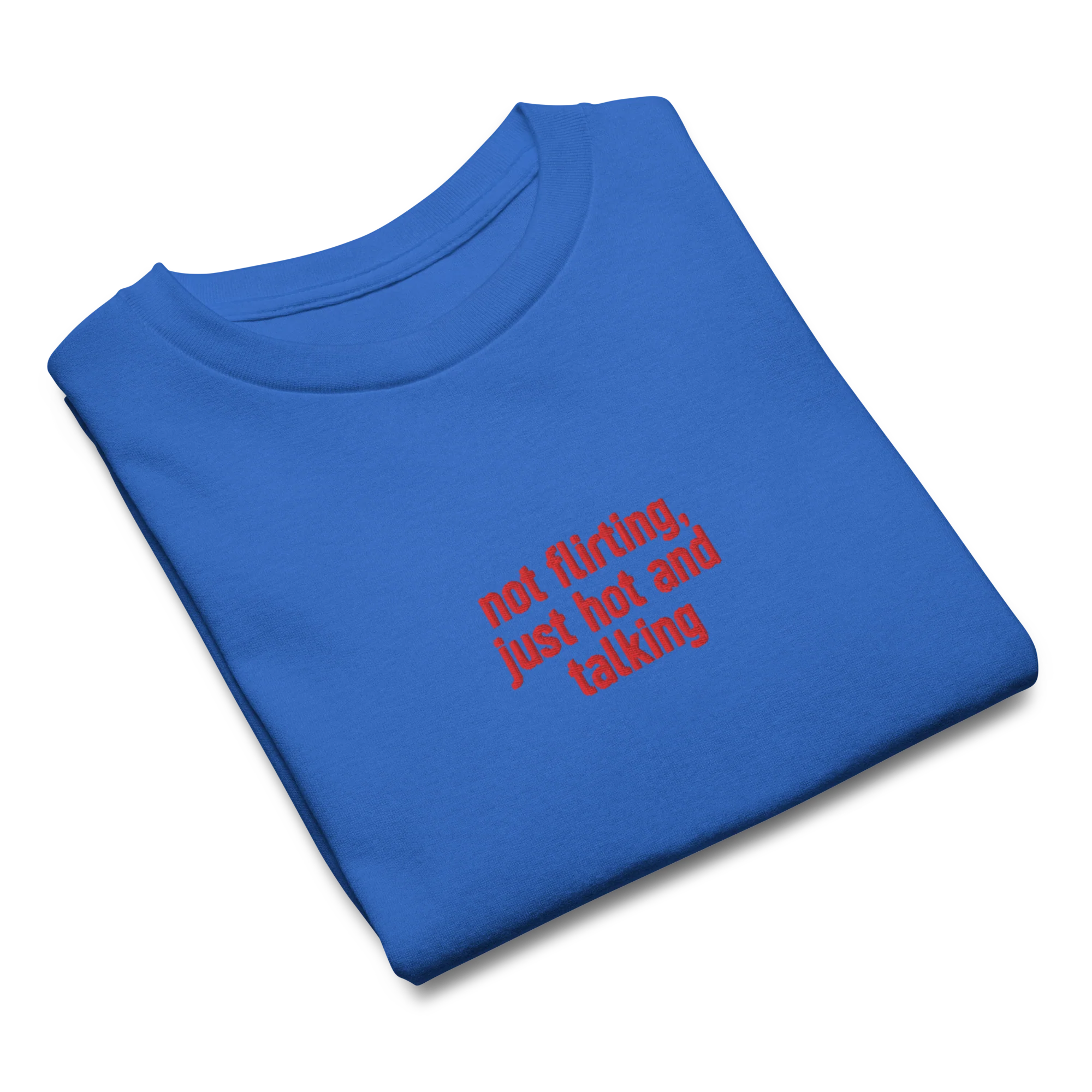 Not Flirting Just Hot and Talking Embroidered Baby Tee - Image 3
