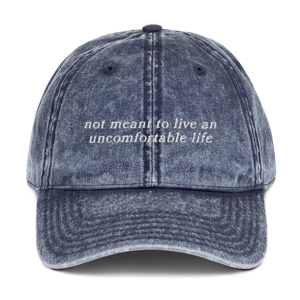 Not Meant Live Uncomfortable Life White Lotus Embroidered Vintage Cap