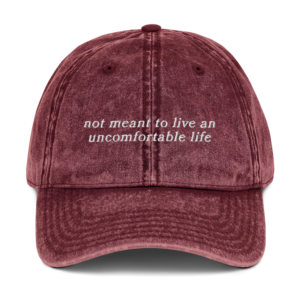 Not Meant Live Uncomfortable Life White Lotus Embroidered Vintage Cap - Image 11