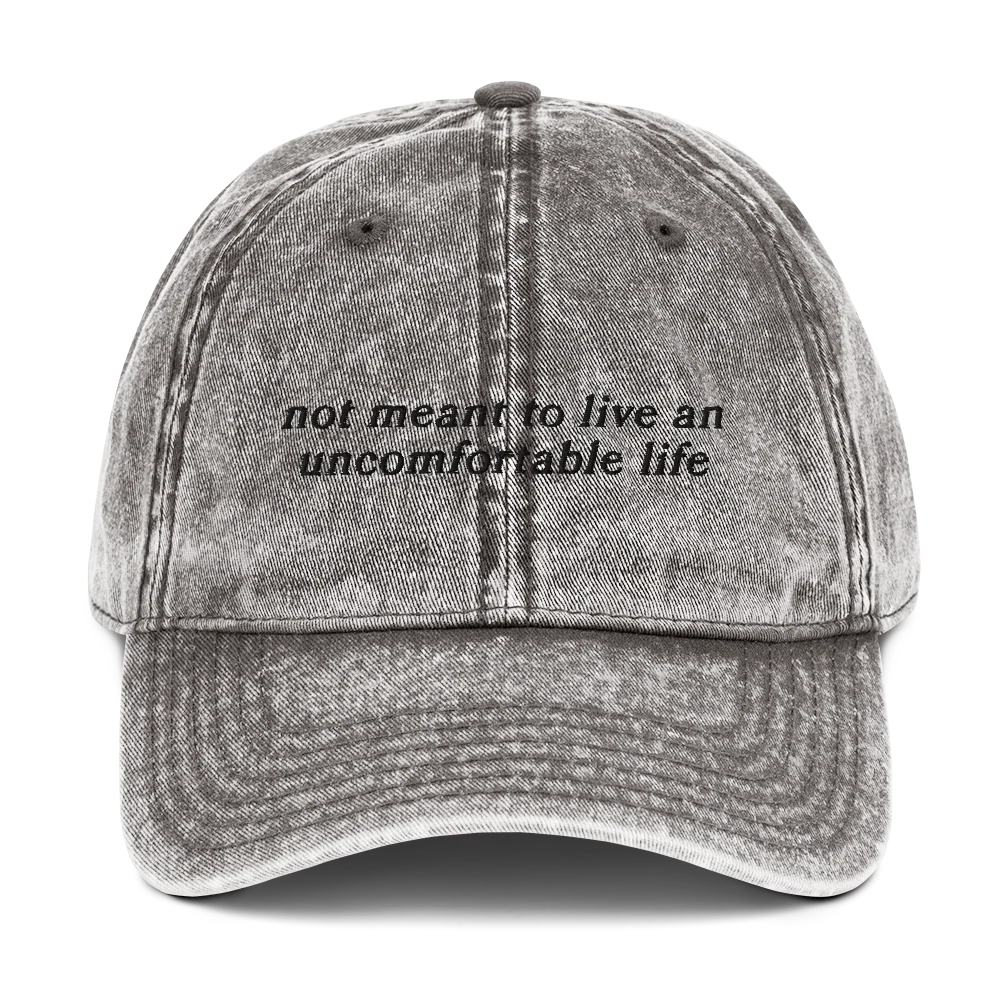 Not Meant Live Uncomfortable Life White Lotus Embroidered Vintage Cap - Image 3