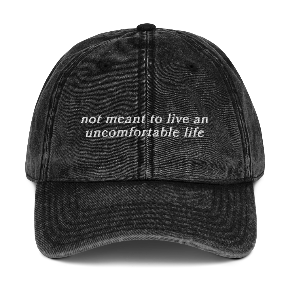 Not Meant Live Uncomfortable Life White Lotus Embroidered Vintage Cap - Image 4