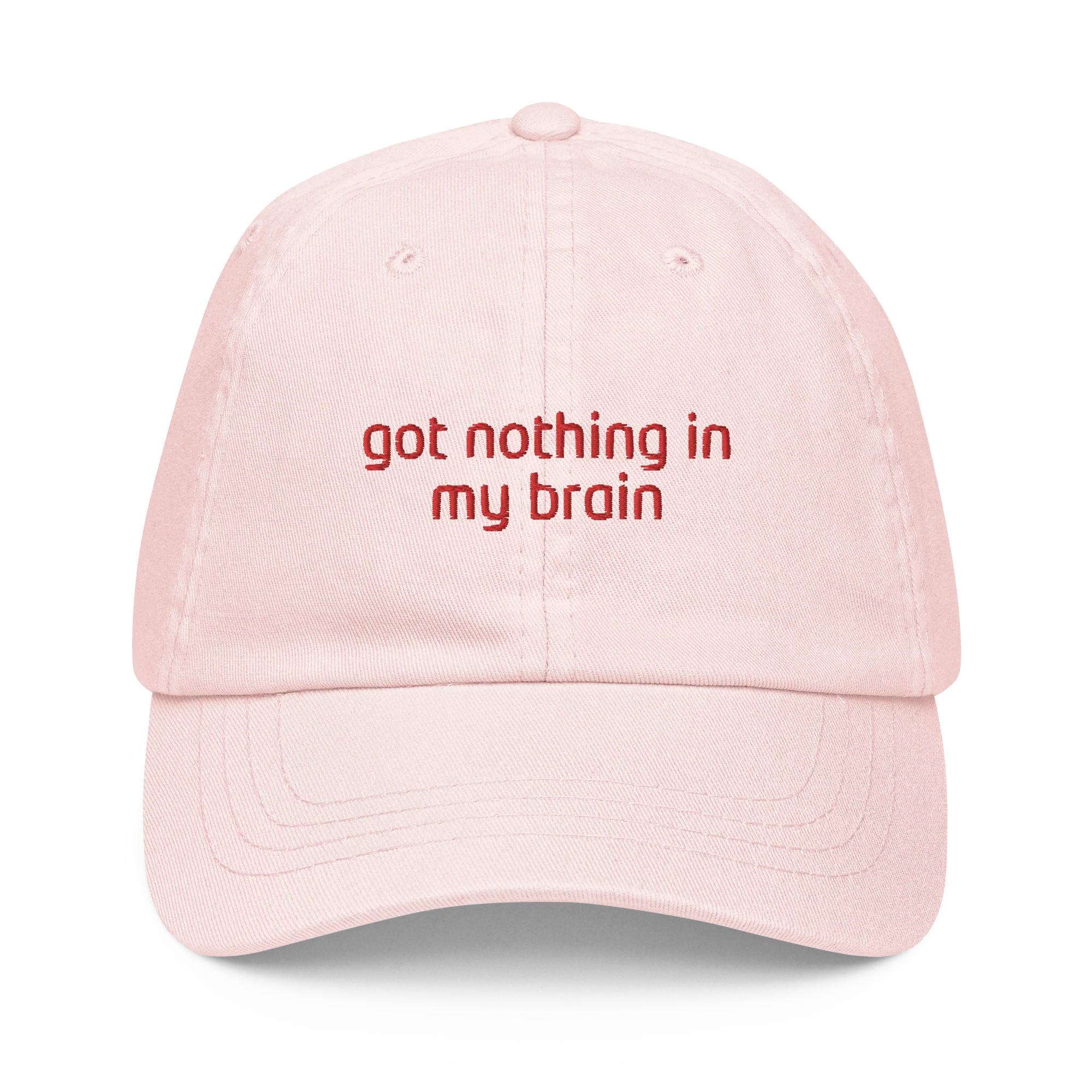 Got Nothing In My Brain Embroidered Pastel Baseball Cap