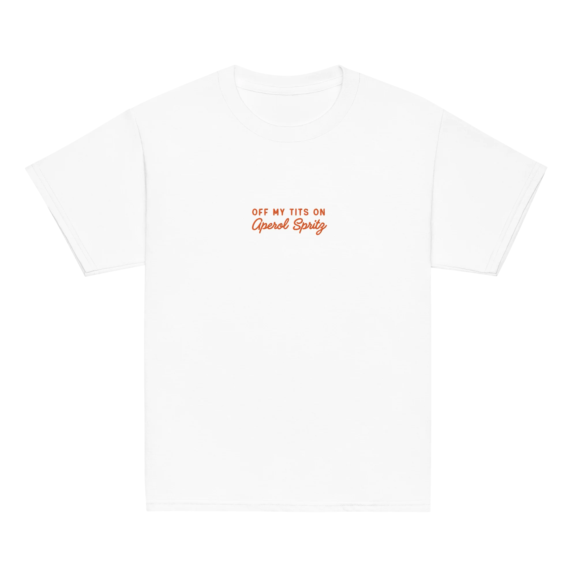 Off My Tits On Aperol Spritz Embroidered Baby Tee - Image 3