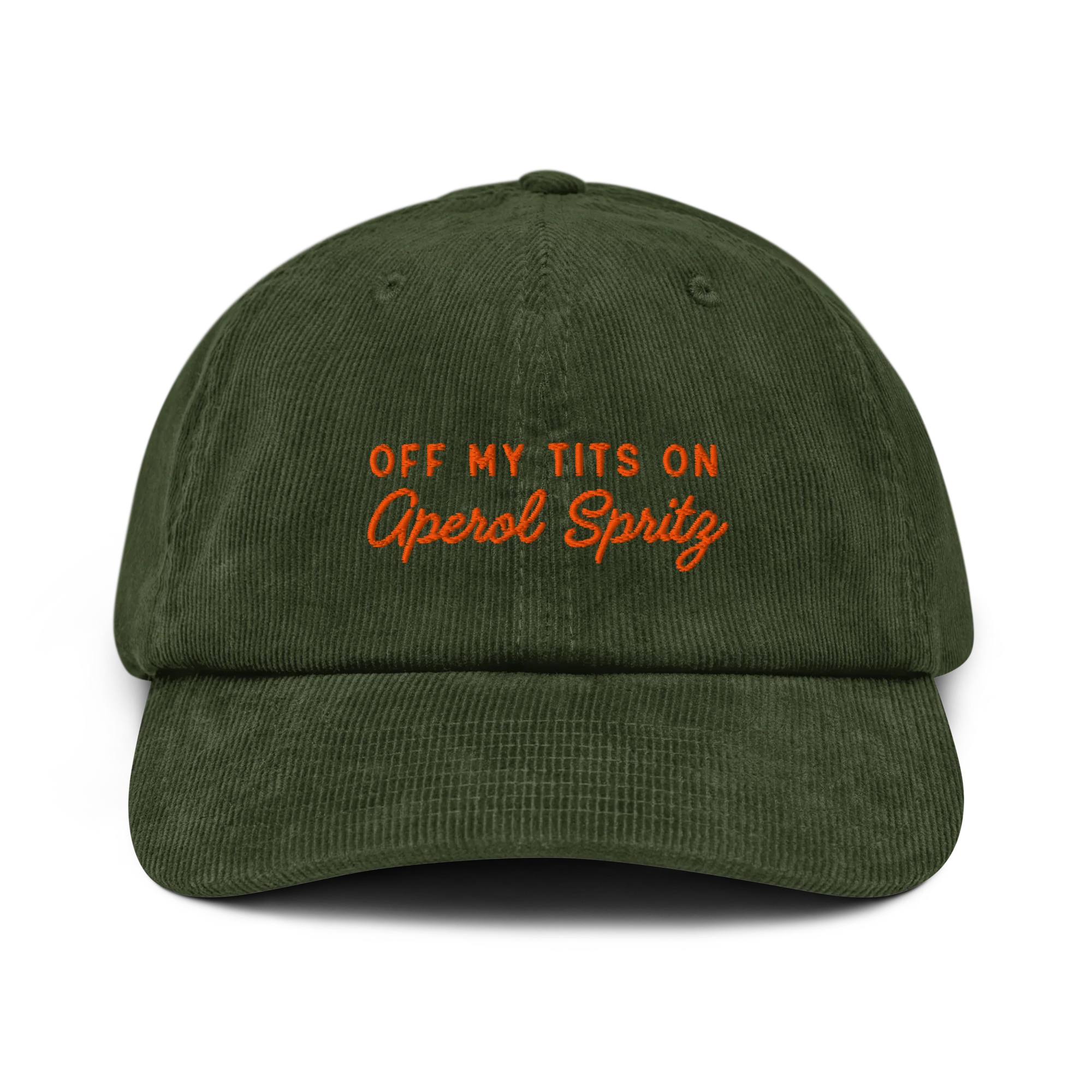 Off My Tits On Aperol Spritz Embroidered Corduroy Hat - Image 3