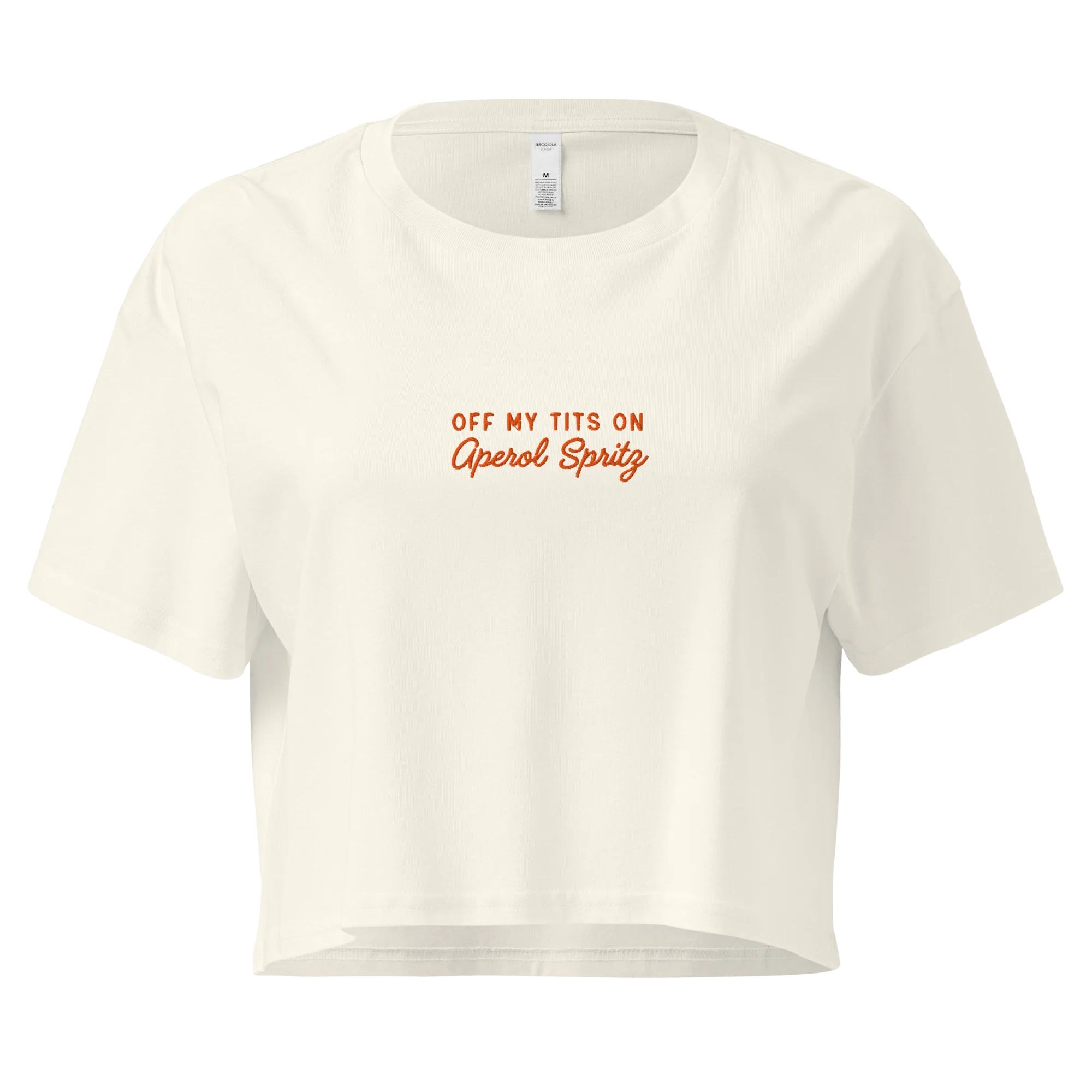 Off My Tits On Aperol Spritz Embroidered Crop Tee - Image 3