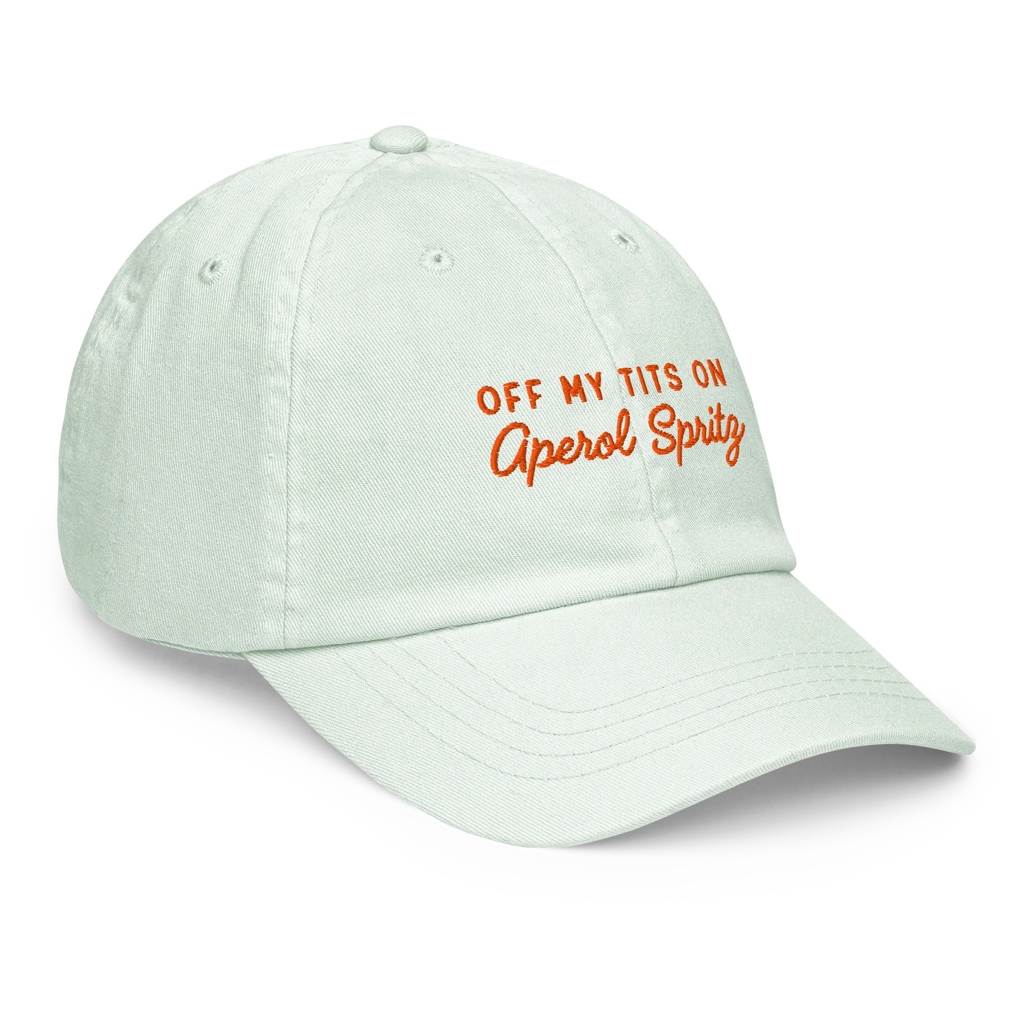 Off My Tits On Aperol Spritz Embroidered Pastel Baseball Cap - Image 9