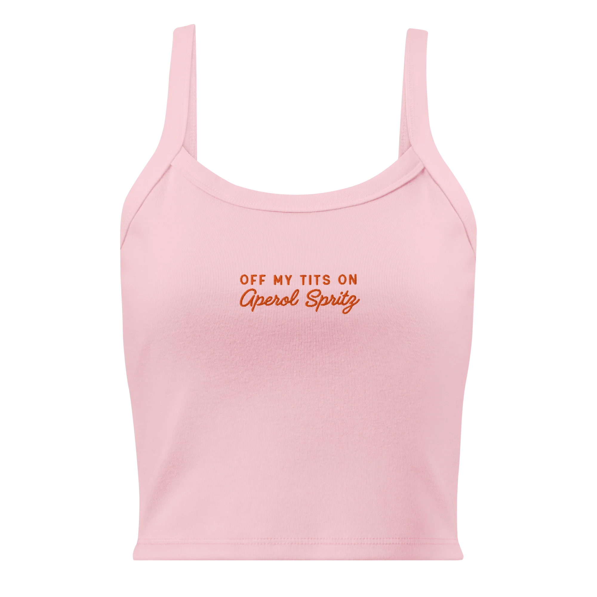 Off My Tits On Aperol Spritz Rib Embroidered Tank Top - Image 3