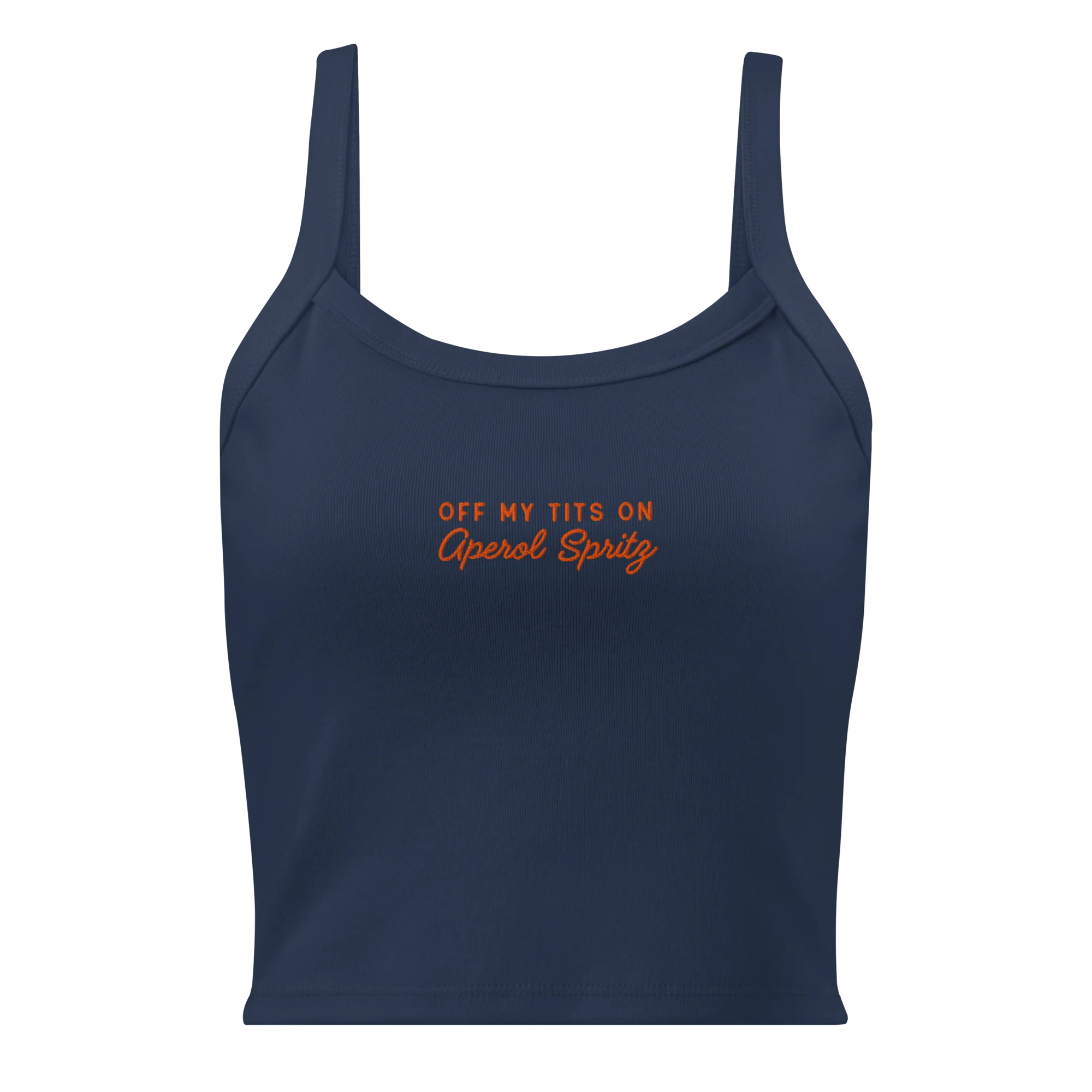 Off My Tits On Aperol Spritz Rib Embroidered Tank Top - Image 4