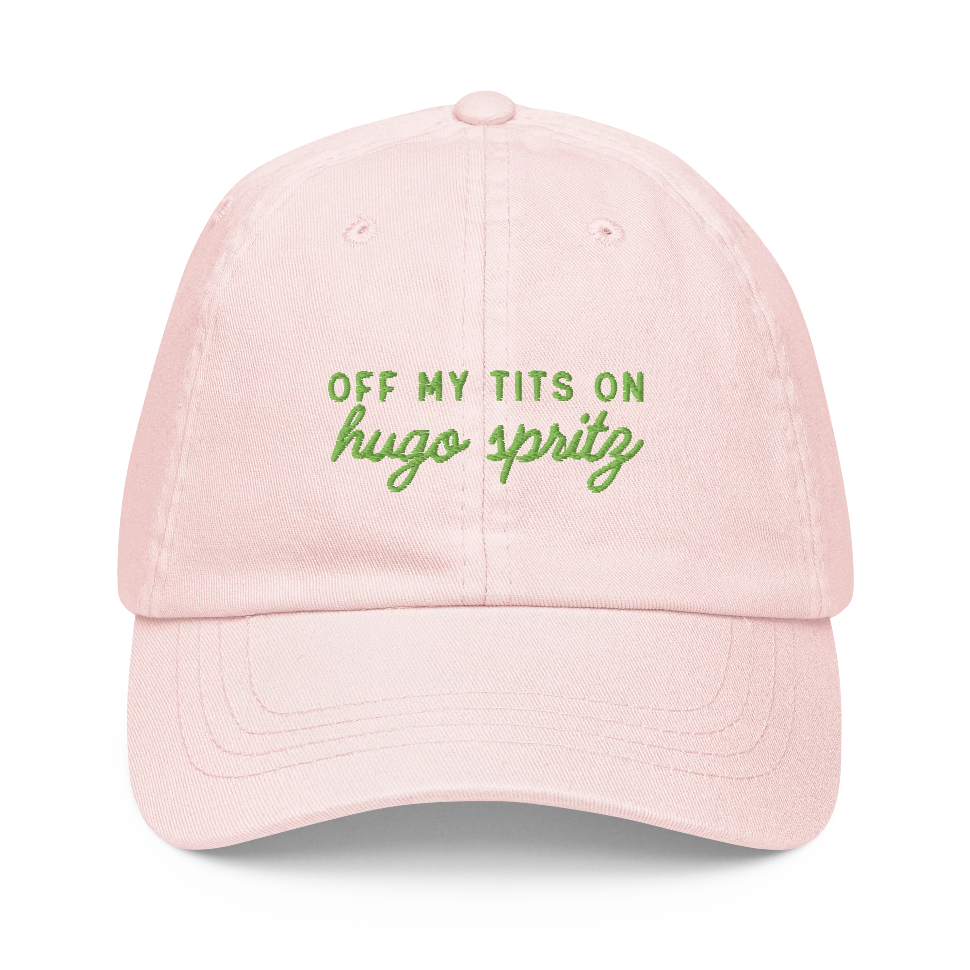 Off My Tits On Hugo Spritz Embroidered Pastel Baseball Cap - Image 3