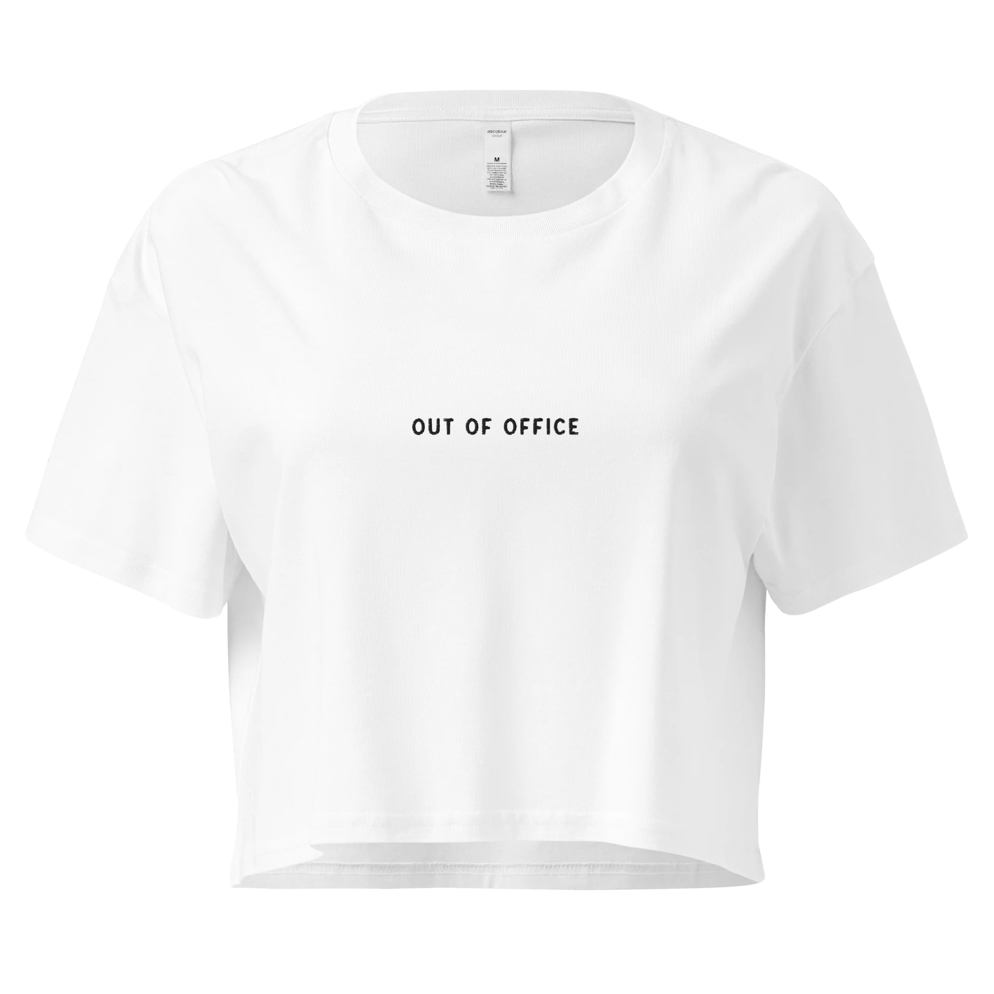 Out of Office Embroidered Crop Tee