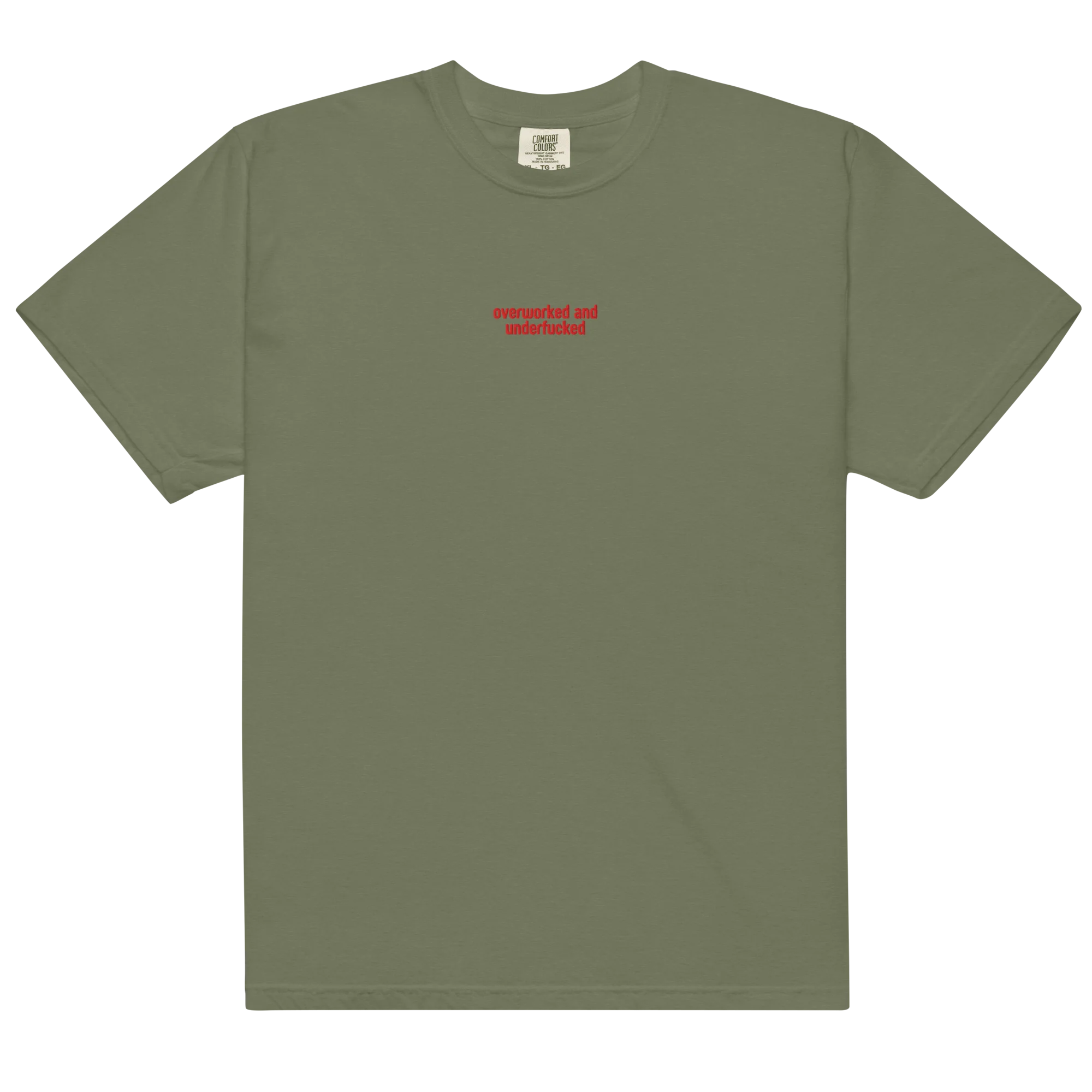 Overworked and Underfucked Embroidered Classic T-Shirt - Image 12