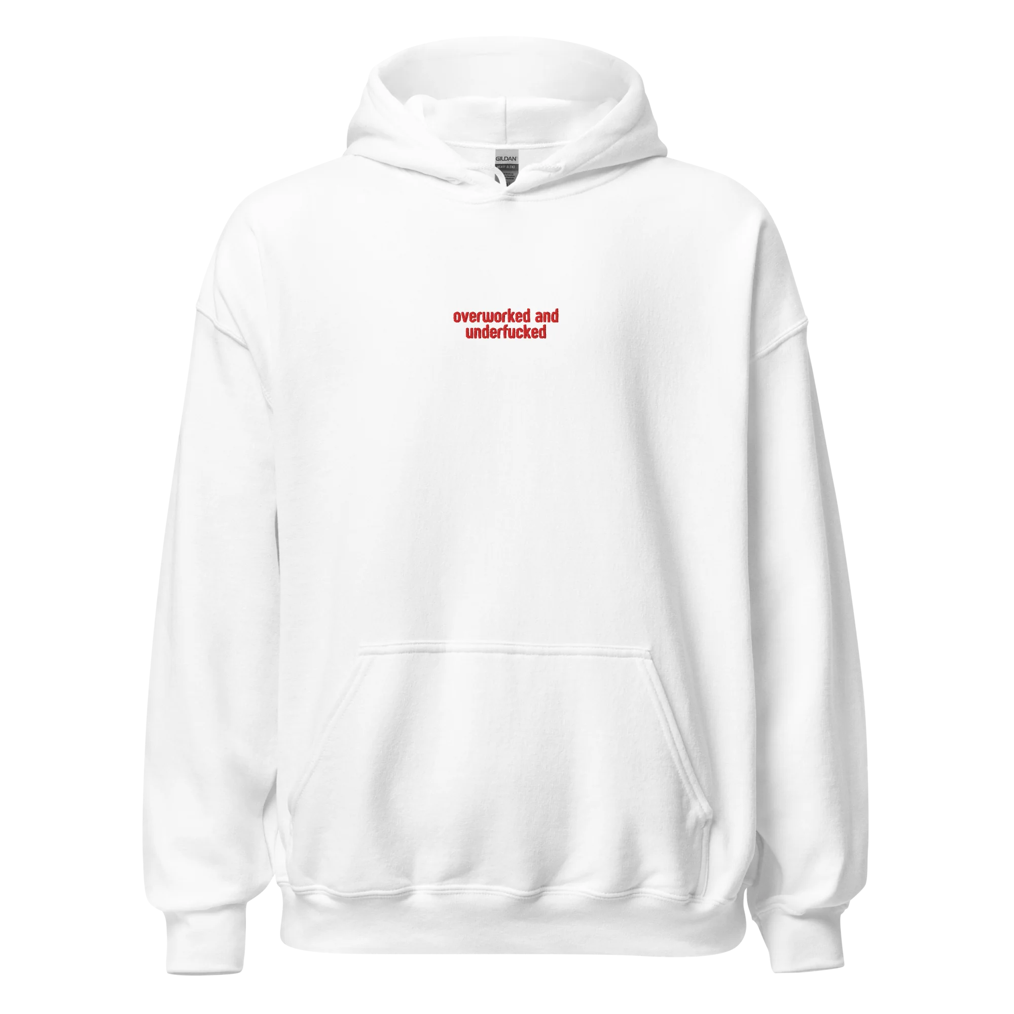 Overworked and Underfucked Embroidered Hoodie - Image 4