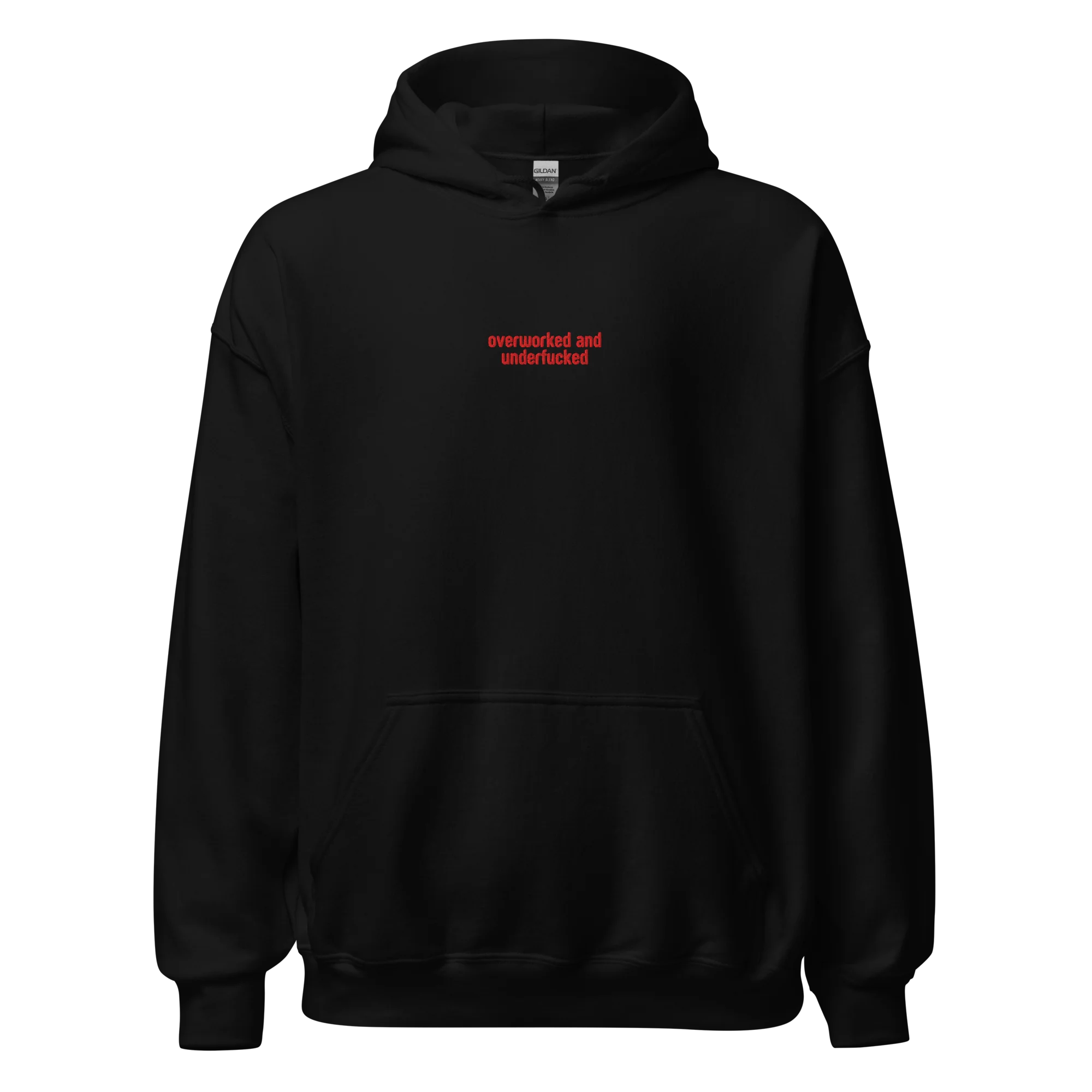 Overworked and Underfucked Embroidered Hoodie - Image 6