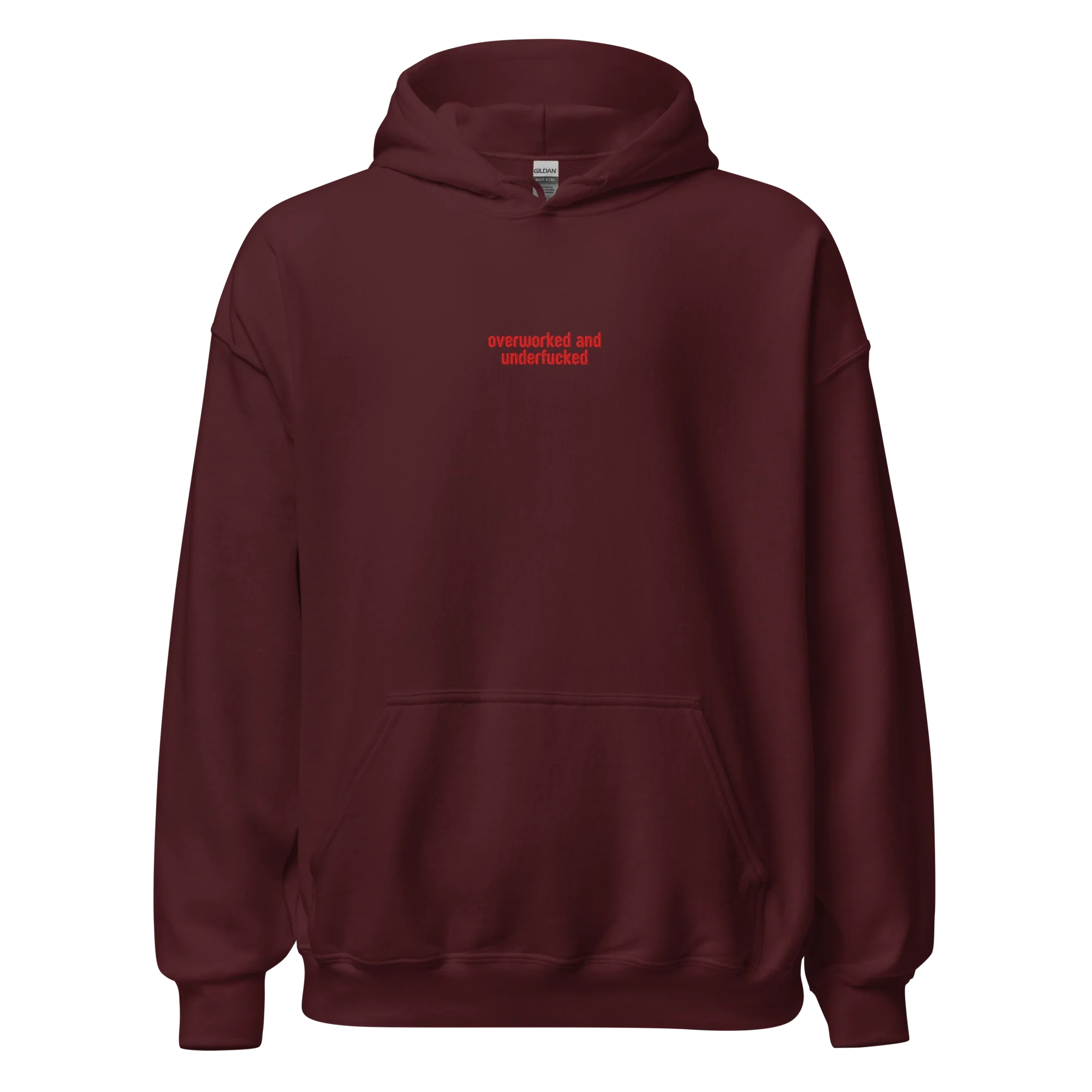 Overworked and Underfucked Embroidered Hoodie - Image 9