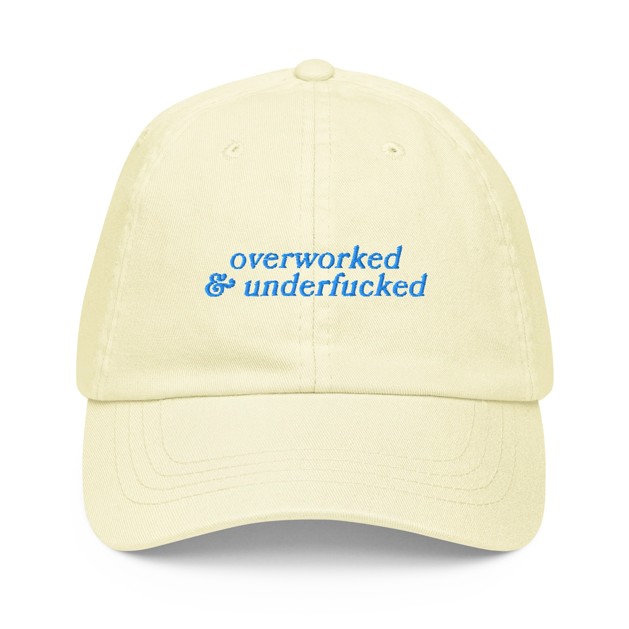 Overworked and Underfucked Embroidered Pastel Baseball Cap - Image 4