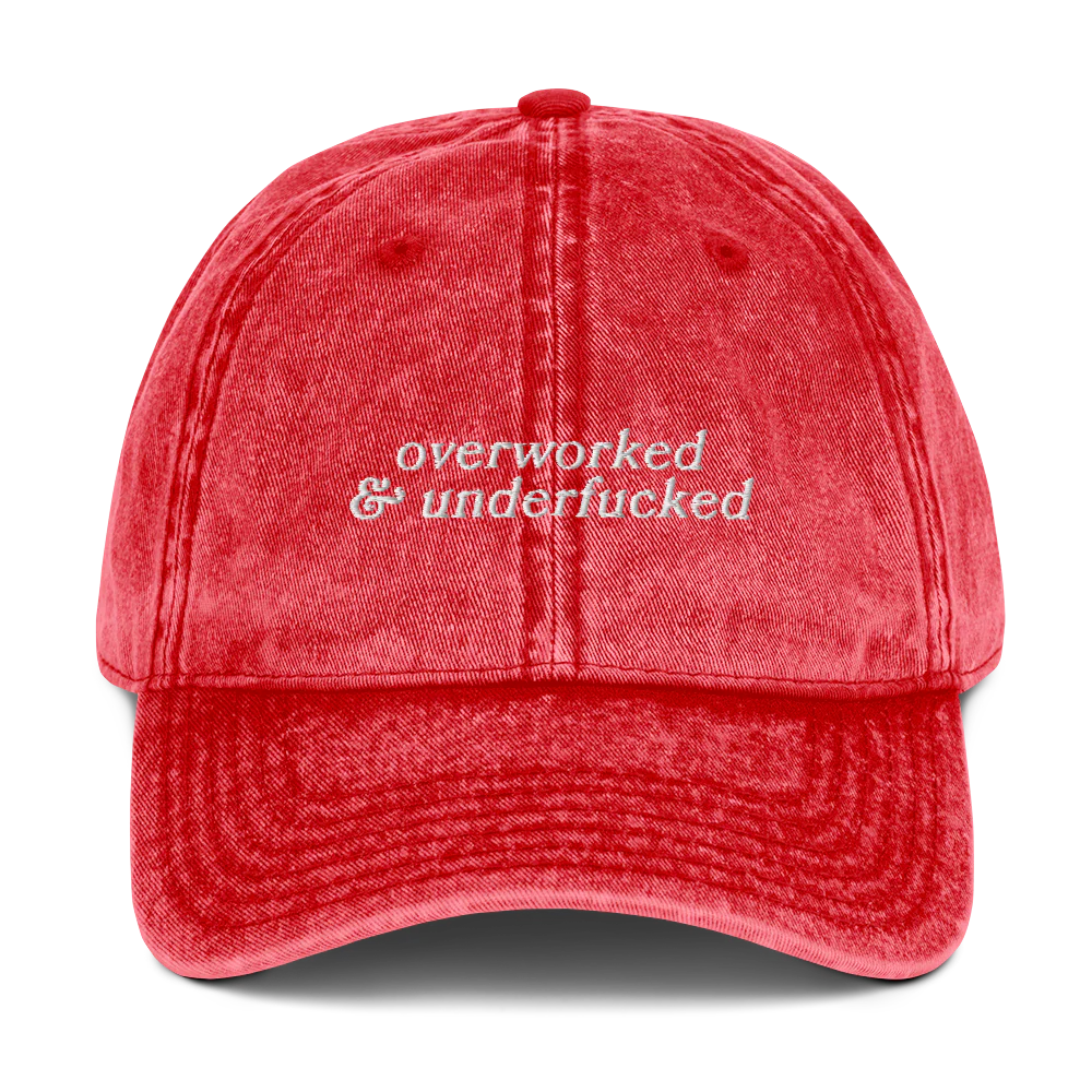 Overworked and Underfucked Embroidered Vintage Cap - Image 8