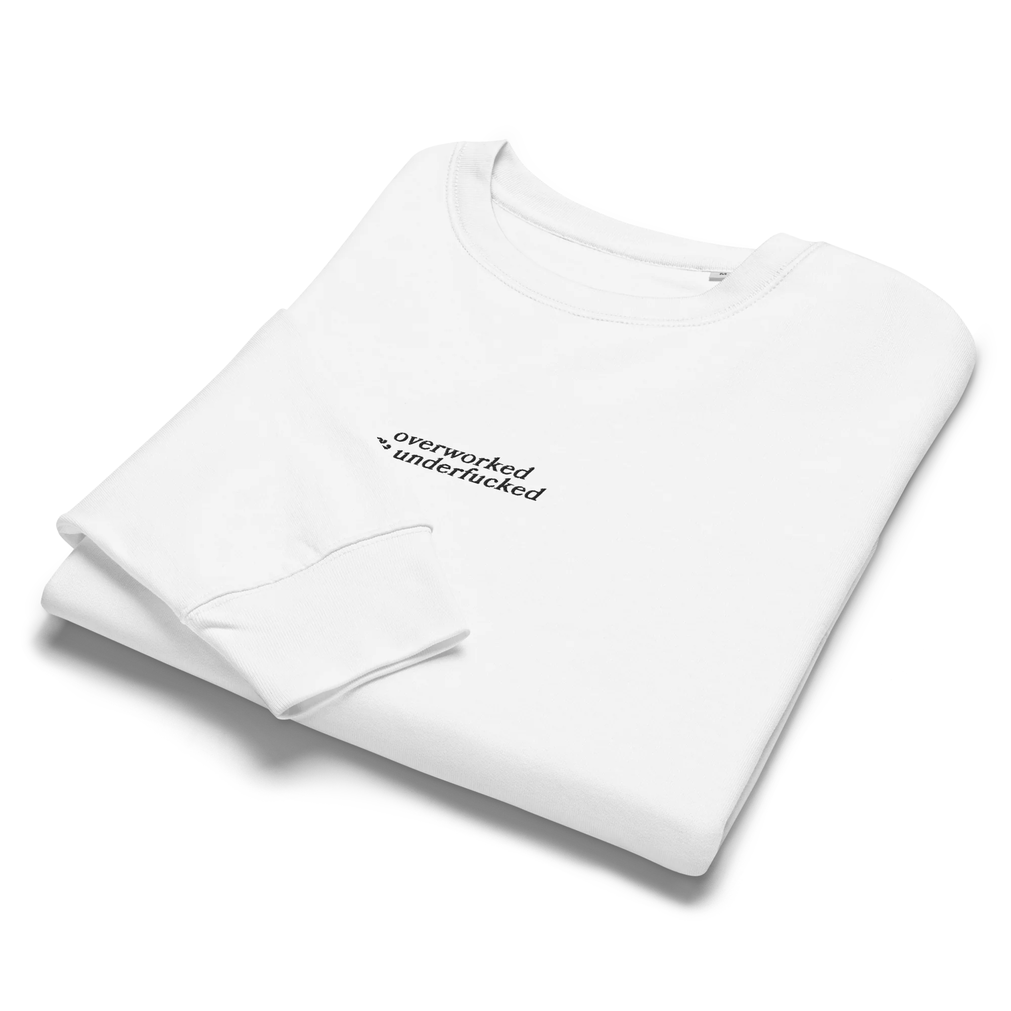 Overworked and Underfucked Embroidered Women’s Organic Sweatshirt - Image 5