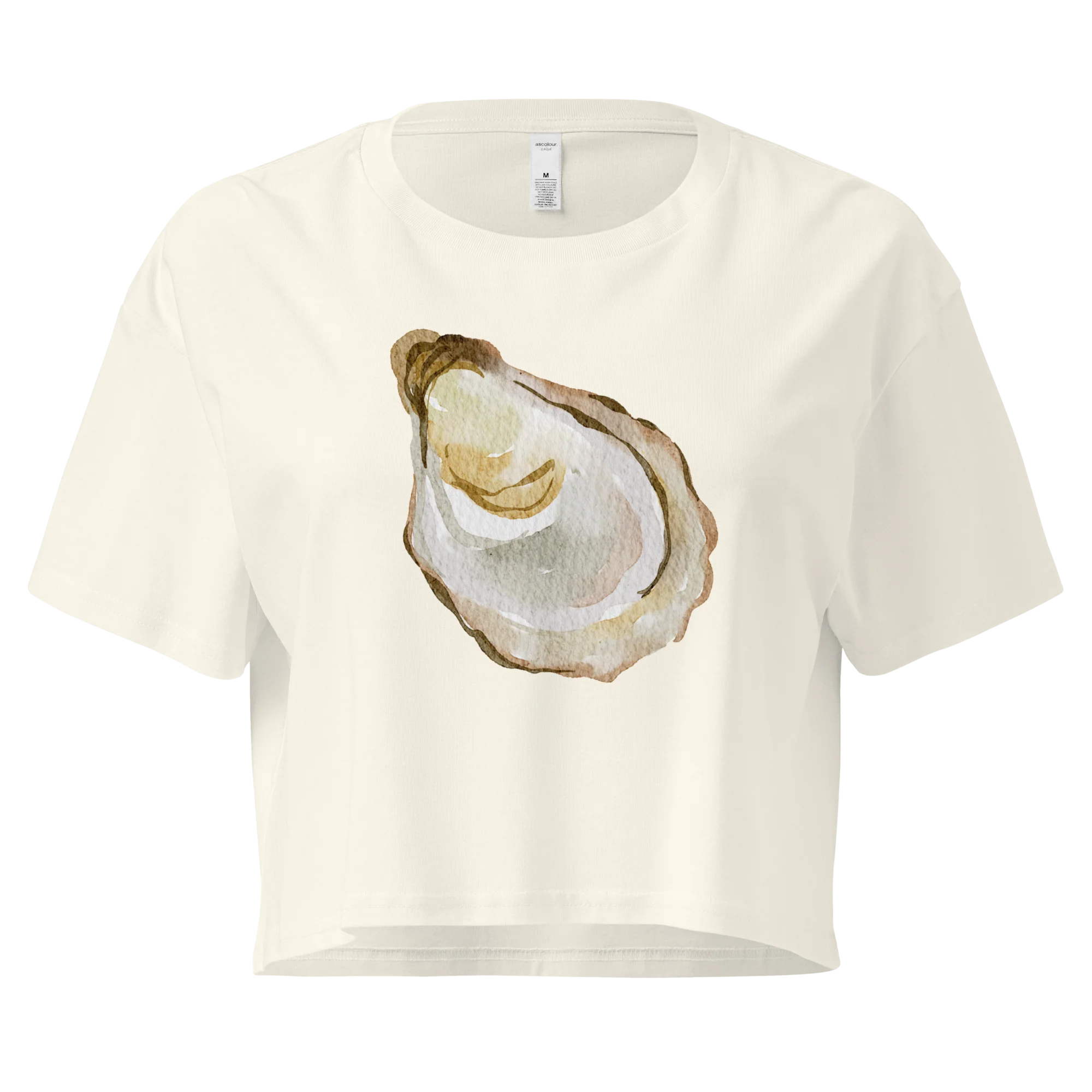 Oyster Watercolor Crop Tee - Image 3