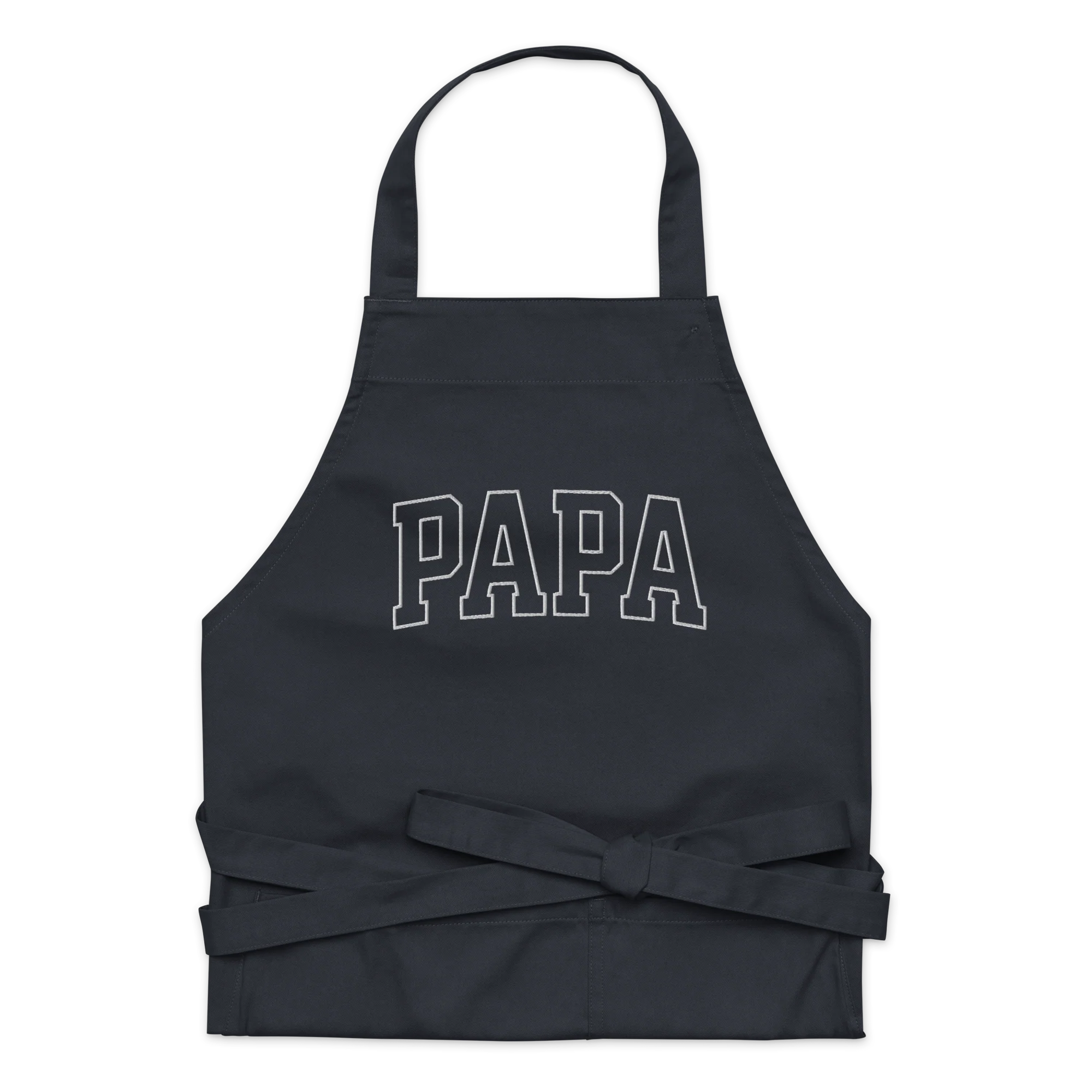 Papa Father Embroidered Organic Cotton Apron