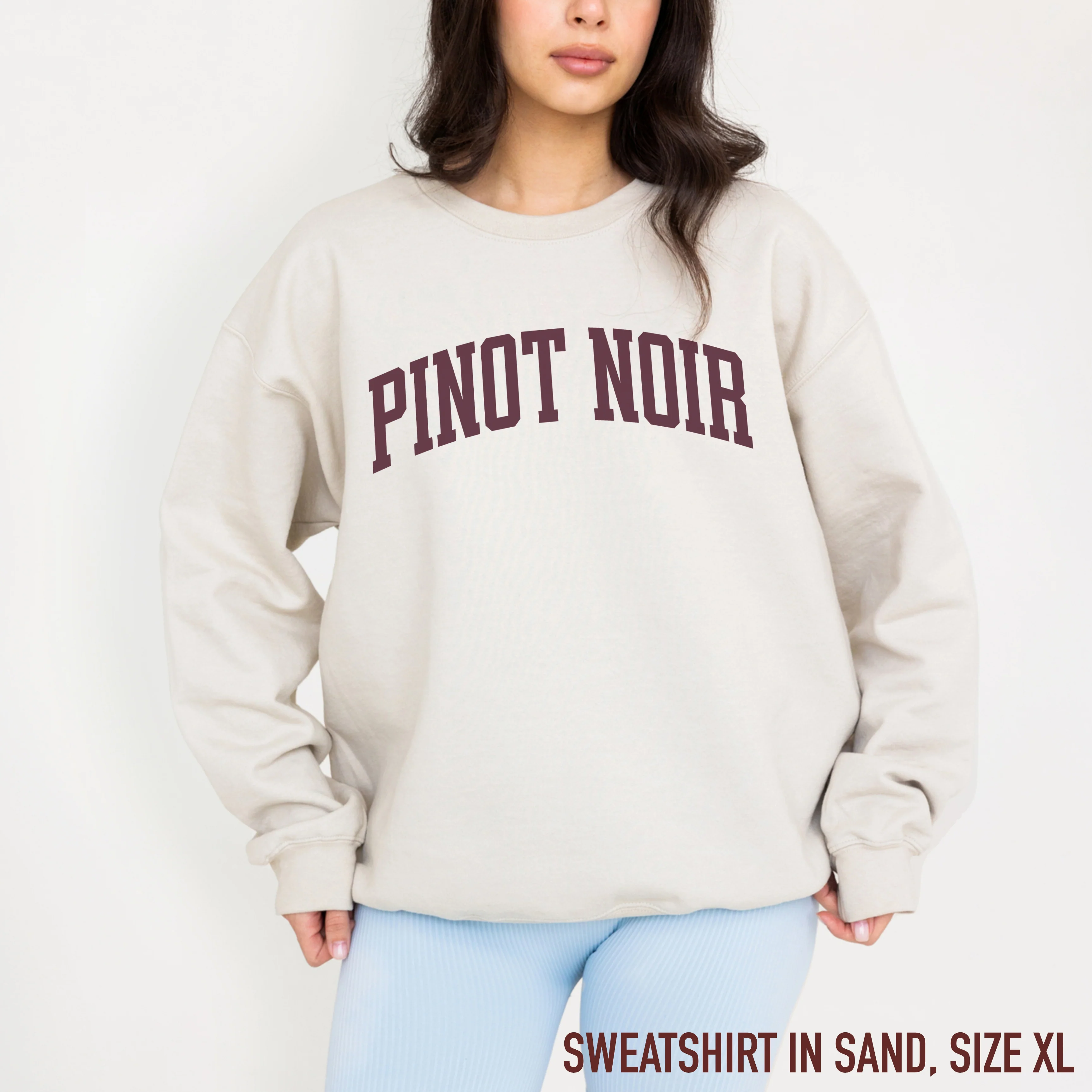 Pinot Noir Red Wine Varsity Sweatshirt - Image 2