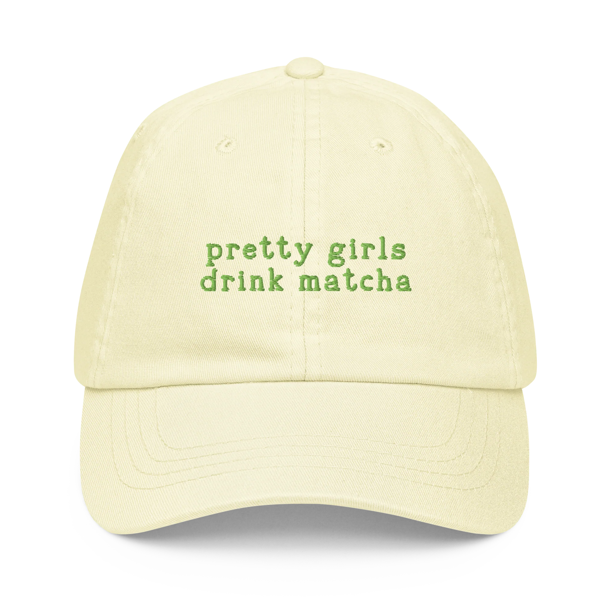 Pretty Girls Drink Matcha Embroidered Pastel Cap - Image 4