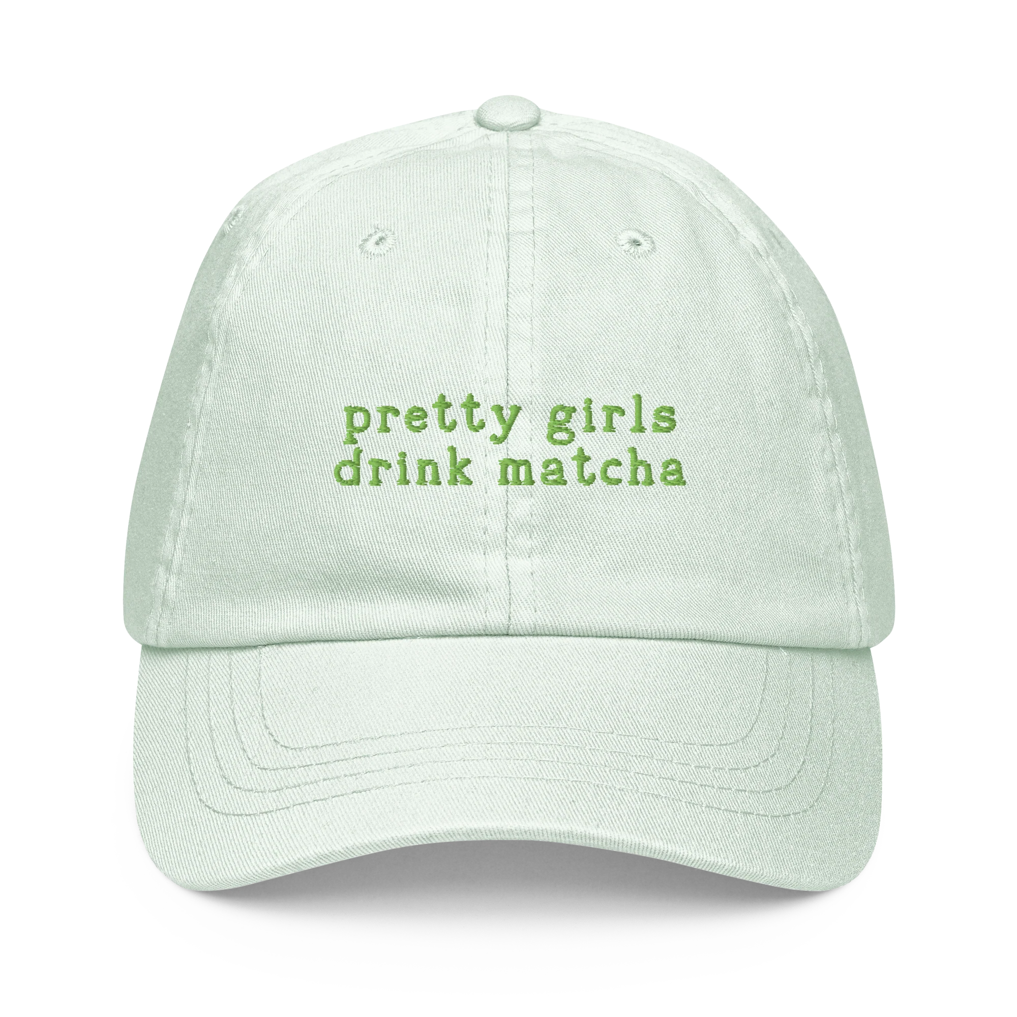 Pretty Girls Drink Matcha Embroidered Pastel Cap - Image 7