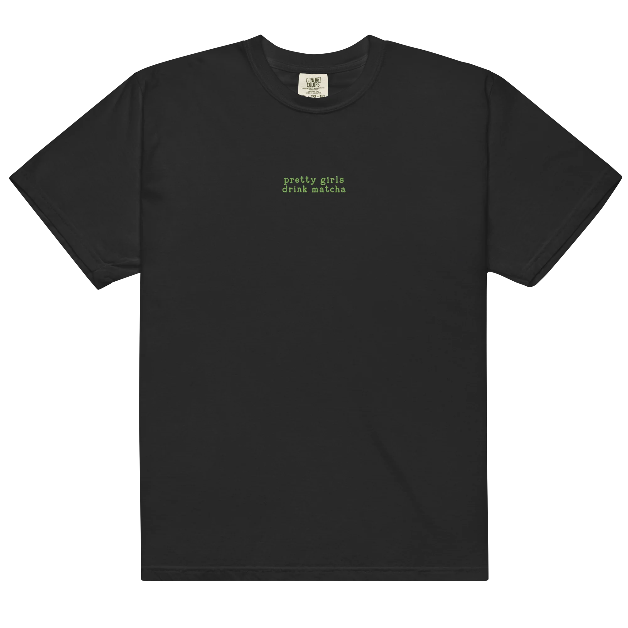 Pretty Girls Drink Matcha Embroidered Classic T-Shirt - Image 10