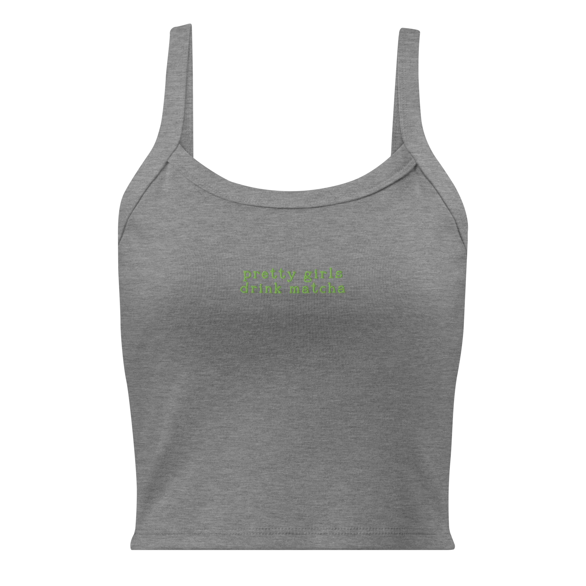 Pretty Girls Drink Matcha Rib Embroidered Tank Top - Image 8