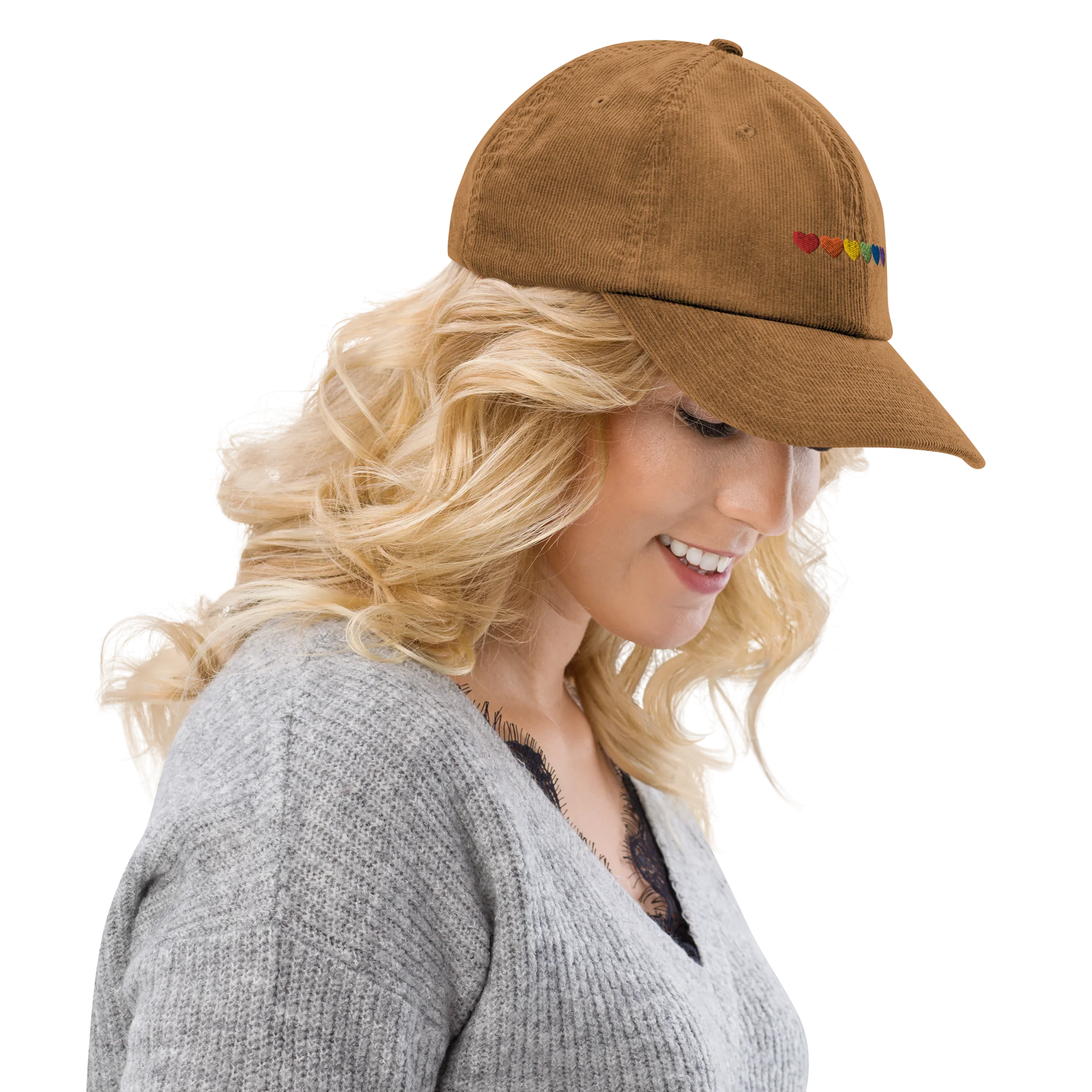Pride Hearts Embroidered Corduroy Cap - Image 5