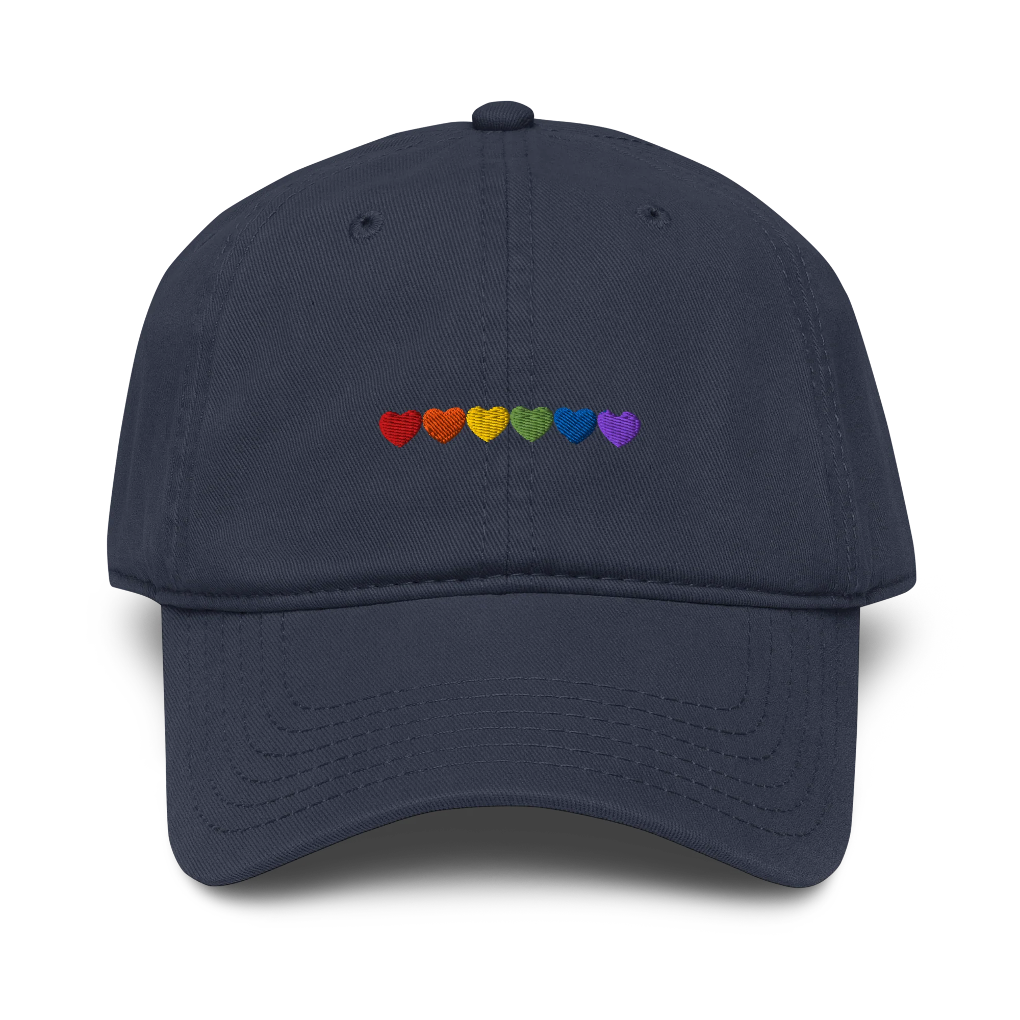 Pride Hearts Embroidered Vintage Wash Baseball Cap - Image 2