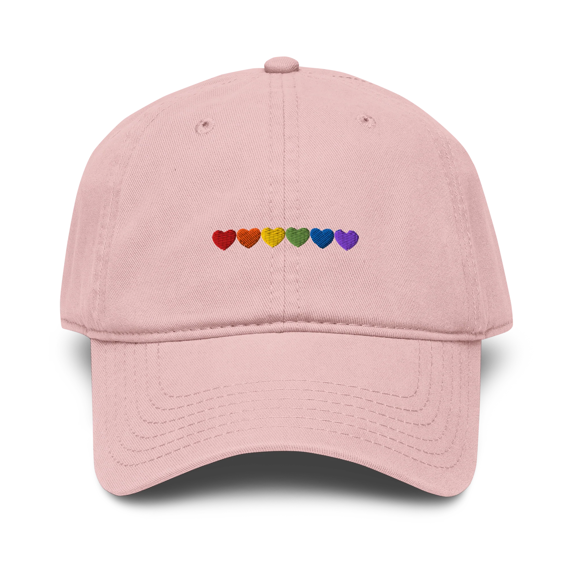 Pride Hearts Embroidered Vintage Wash Baseball Cap - Image 4