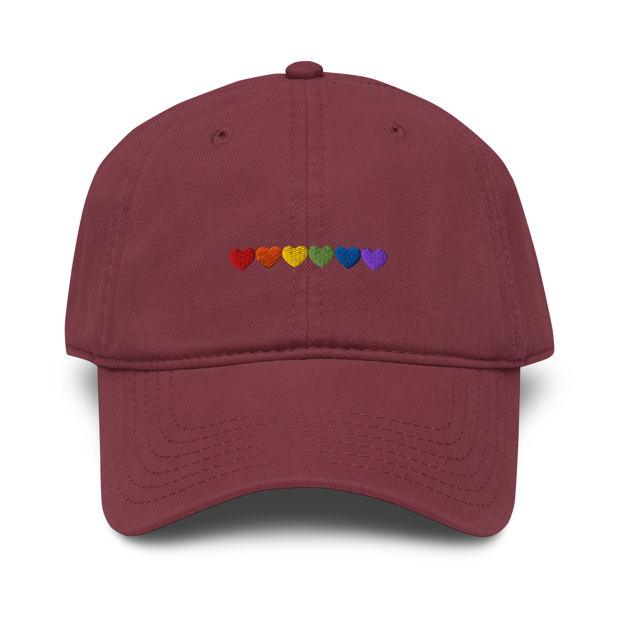 Pride Hearts Embroidered Vintage Wash Baseball Cap - Image 5