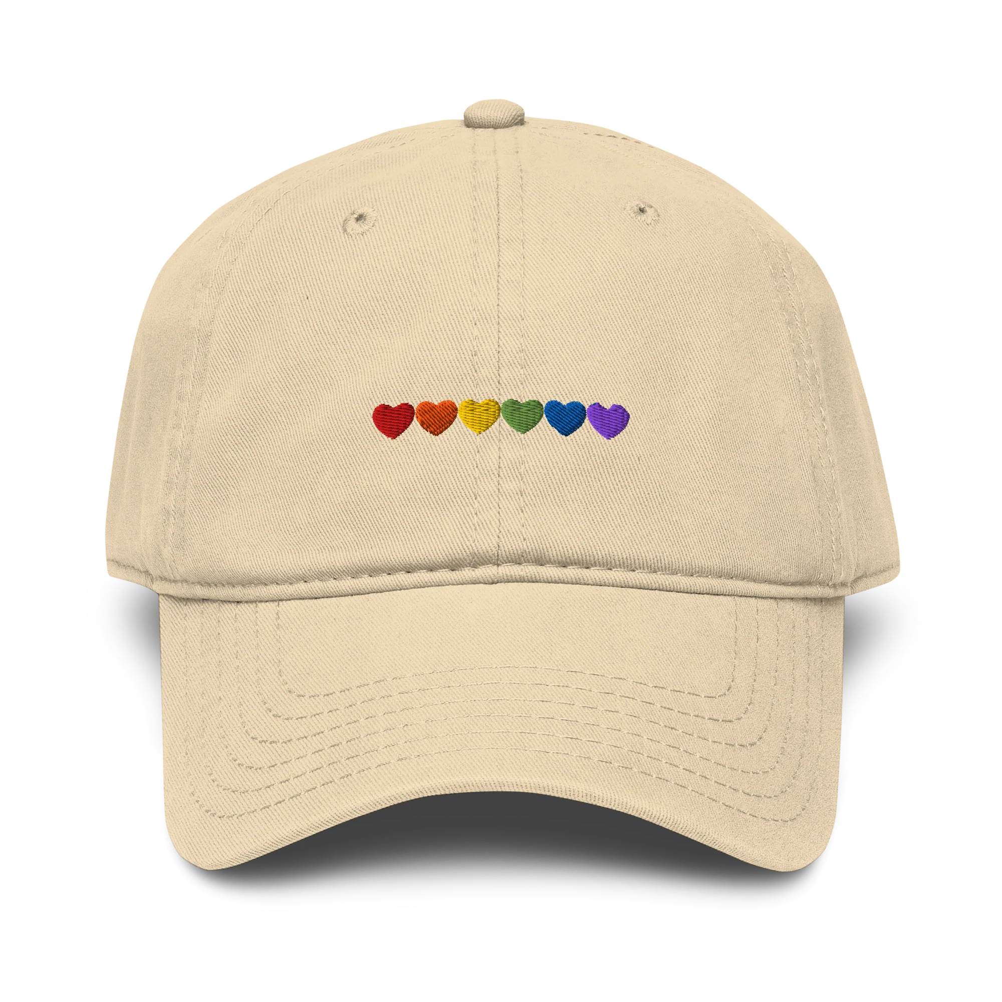 Pride Hearts Embroidered Vintage Wash Baseball Cap - Image 6