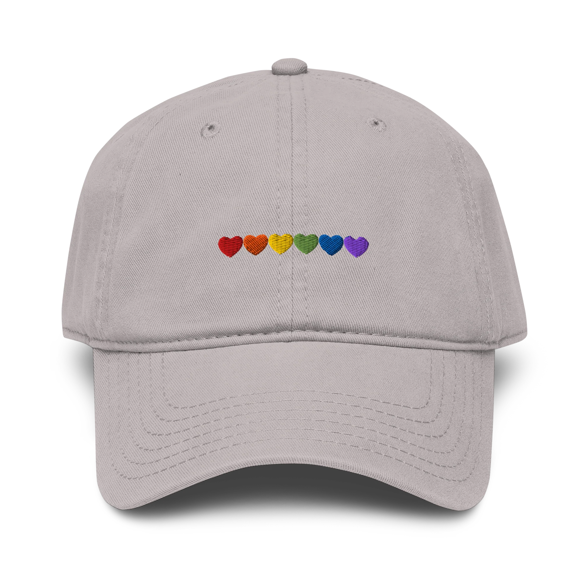 Pride Hearts Embroidered Vintage Wash Baseball Cap - Image 7