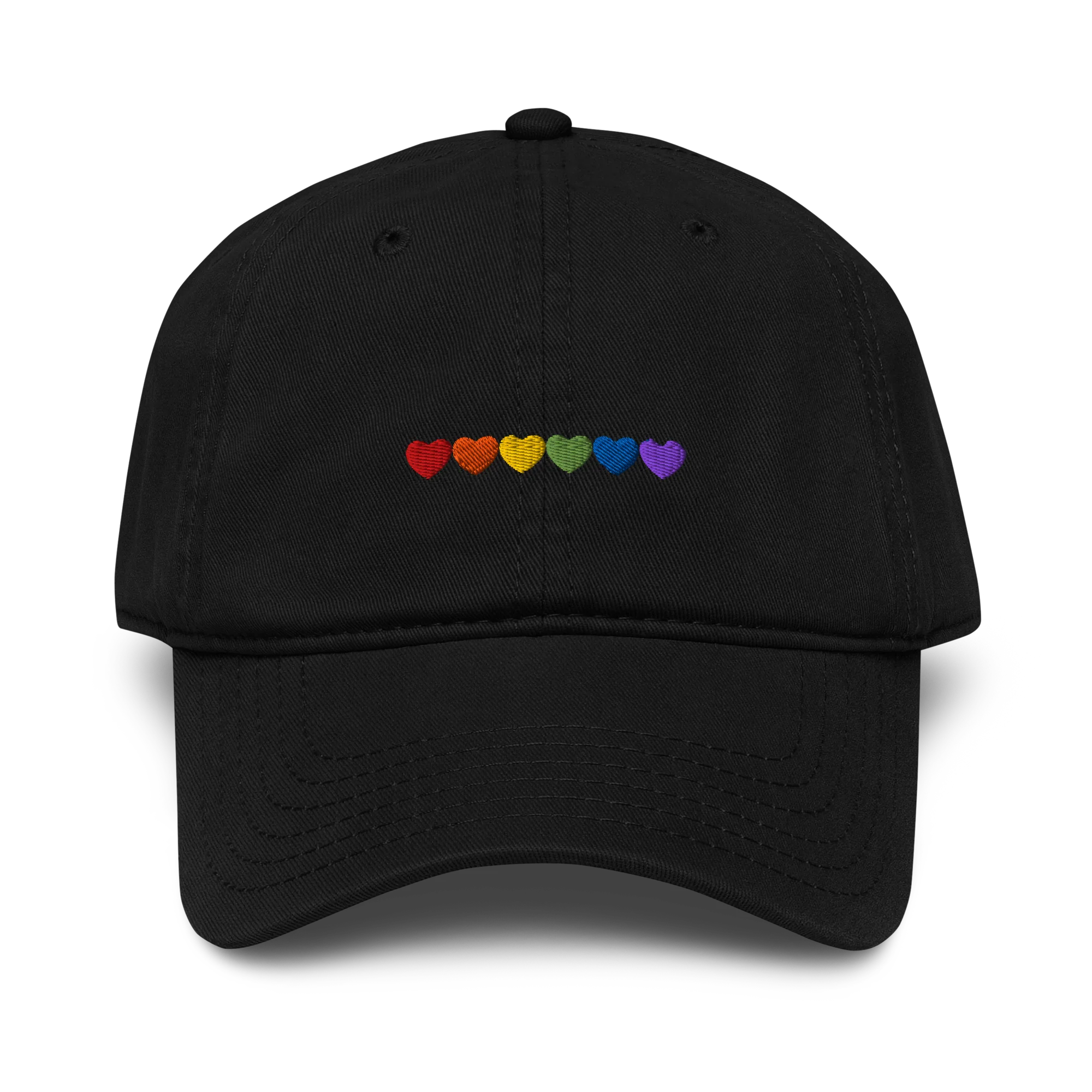 Pride Hearts Embroidered Vintage Wash Baseball Cap - Image 8