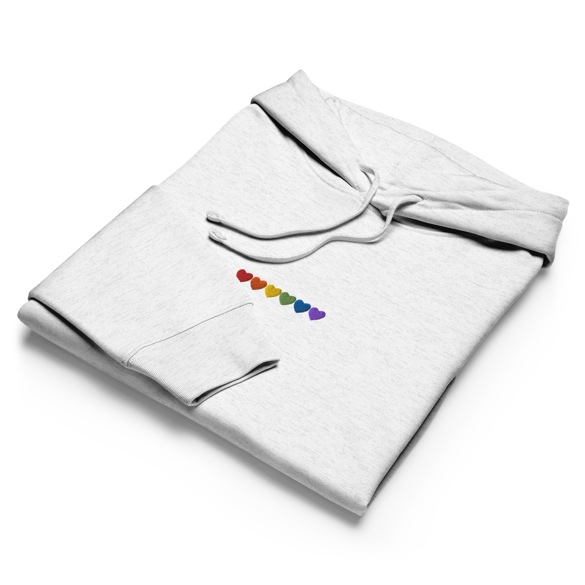Pride Hearts Embroidered Women’s Organic Hoodie - Image 3