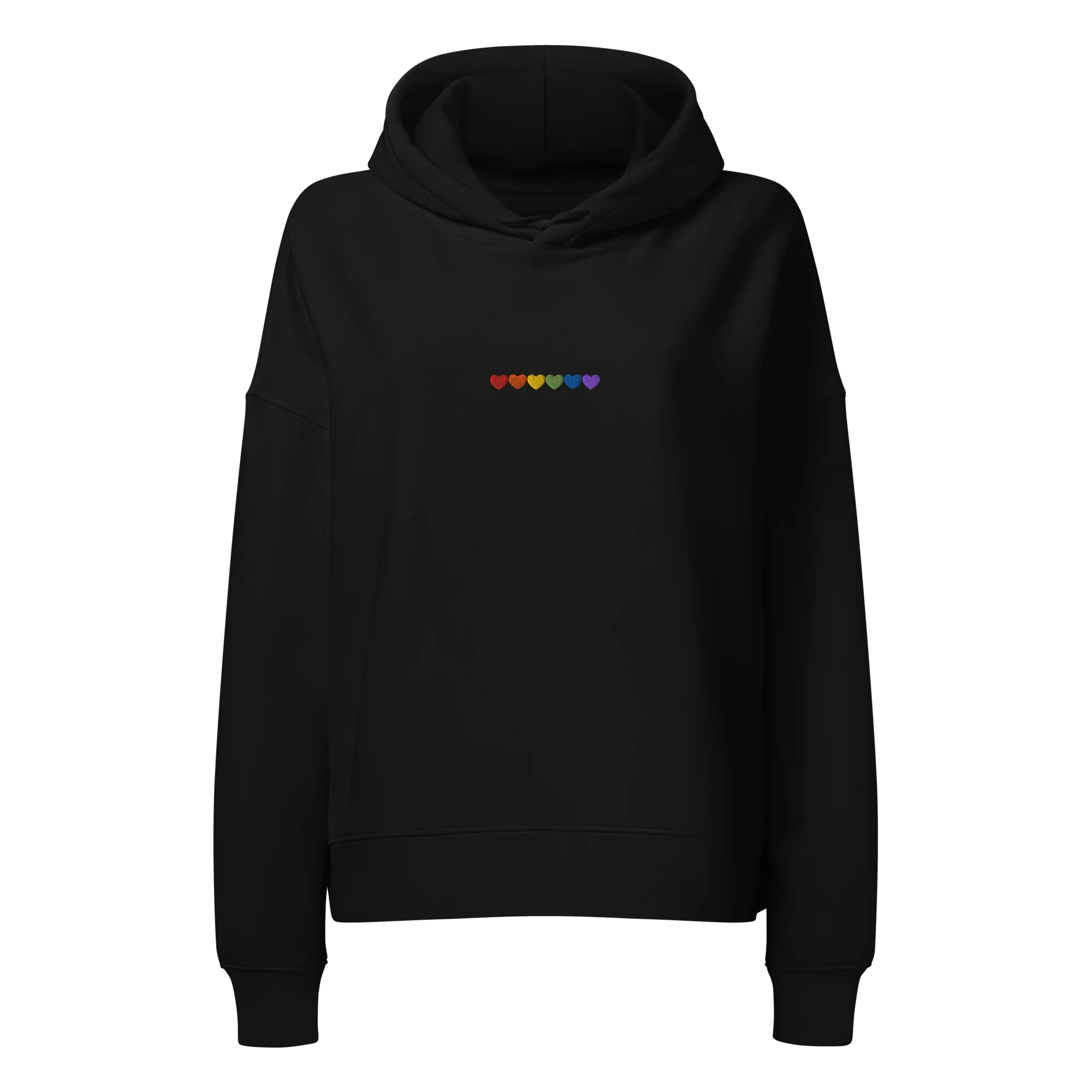 Pride Hearts Embroidered Women’s Organic Hoodie - Image 8