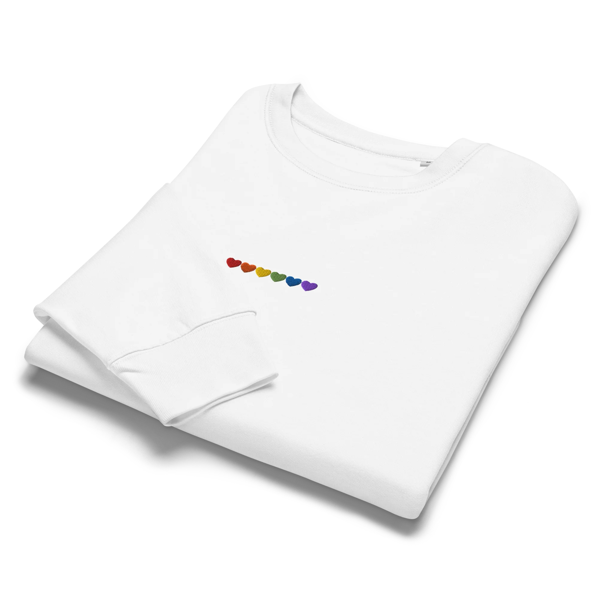 Pride Hearts Embroidered Women’s Organic Sweatshirt - Image 8