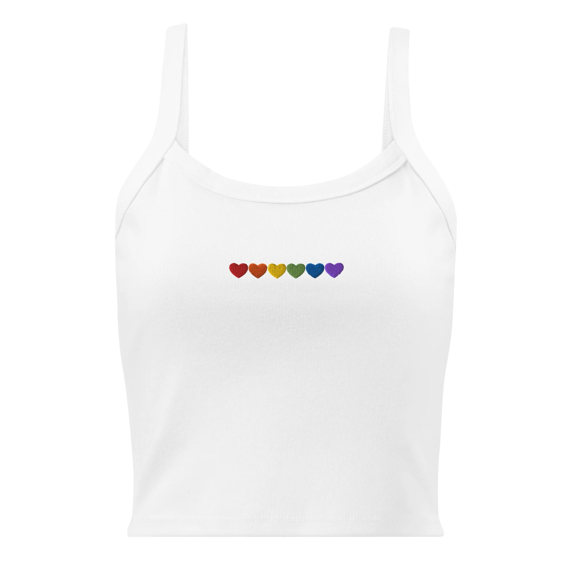 Pride Hearts Rib Embroidered Tank Top