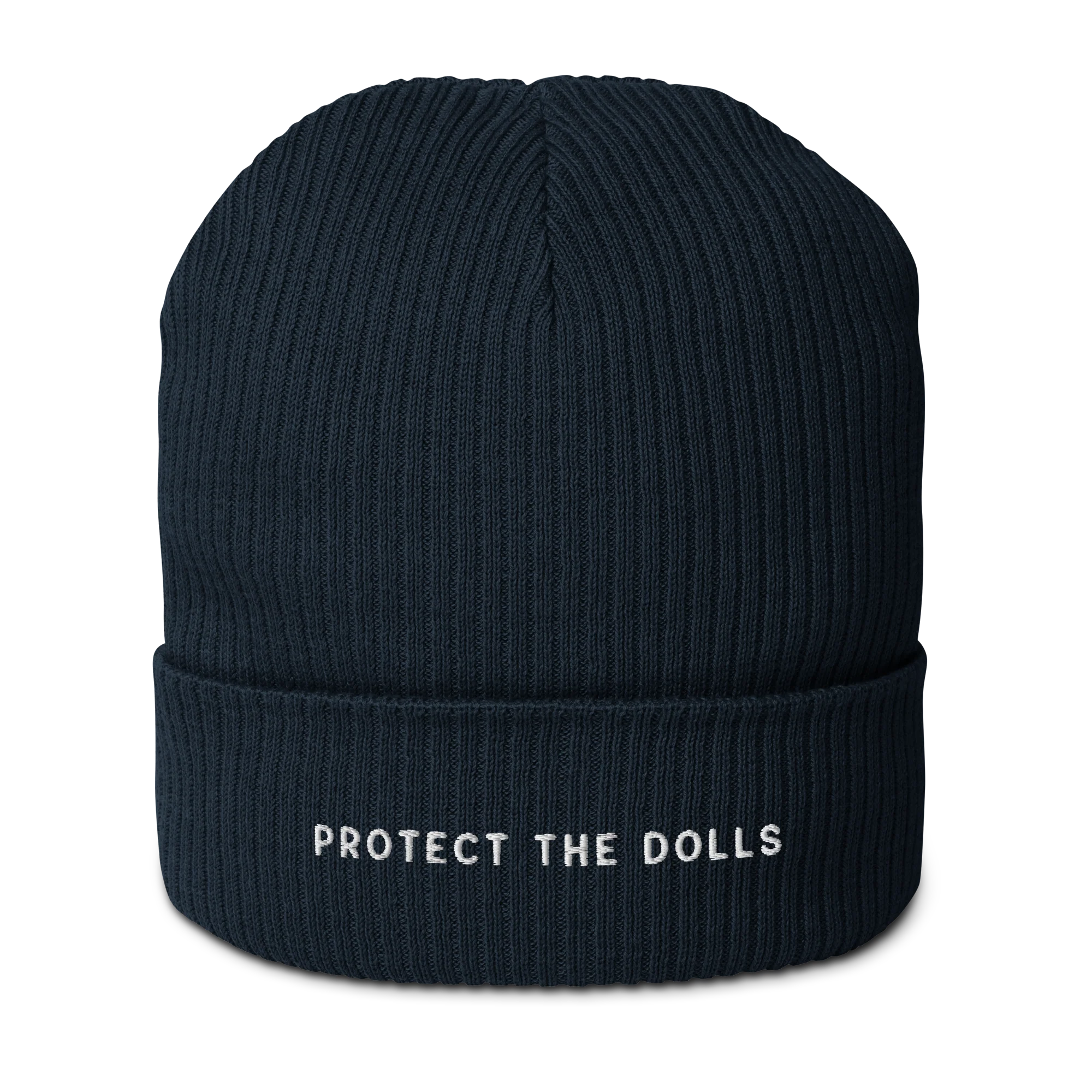 Protect The Dolls Embroidered Organic Ribbed Beanie - Image 4