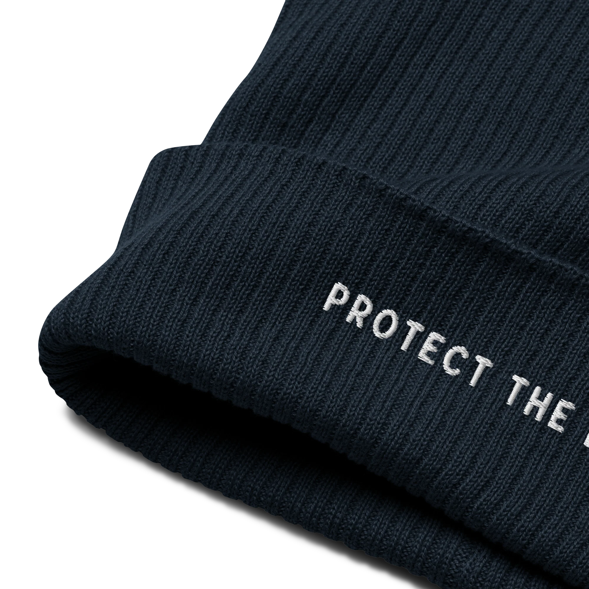 Protect The Dolls Embroidered Organic Ribbed Beanie - Image 5