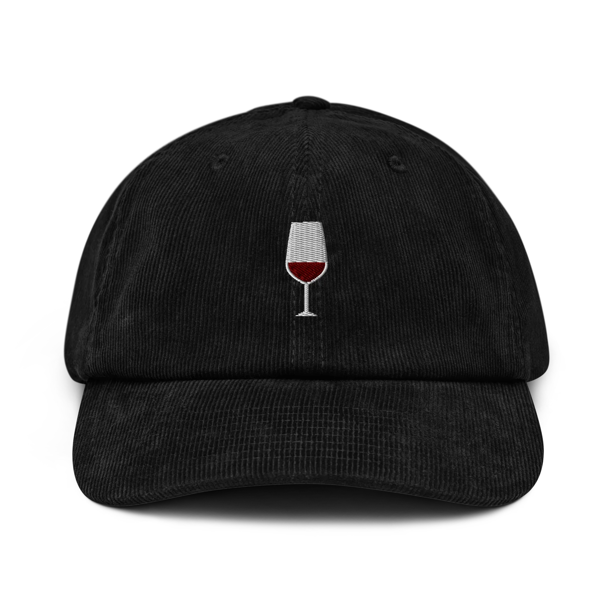 Red Wine Embroidered Corduroy Hat - Image 3