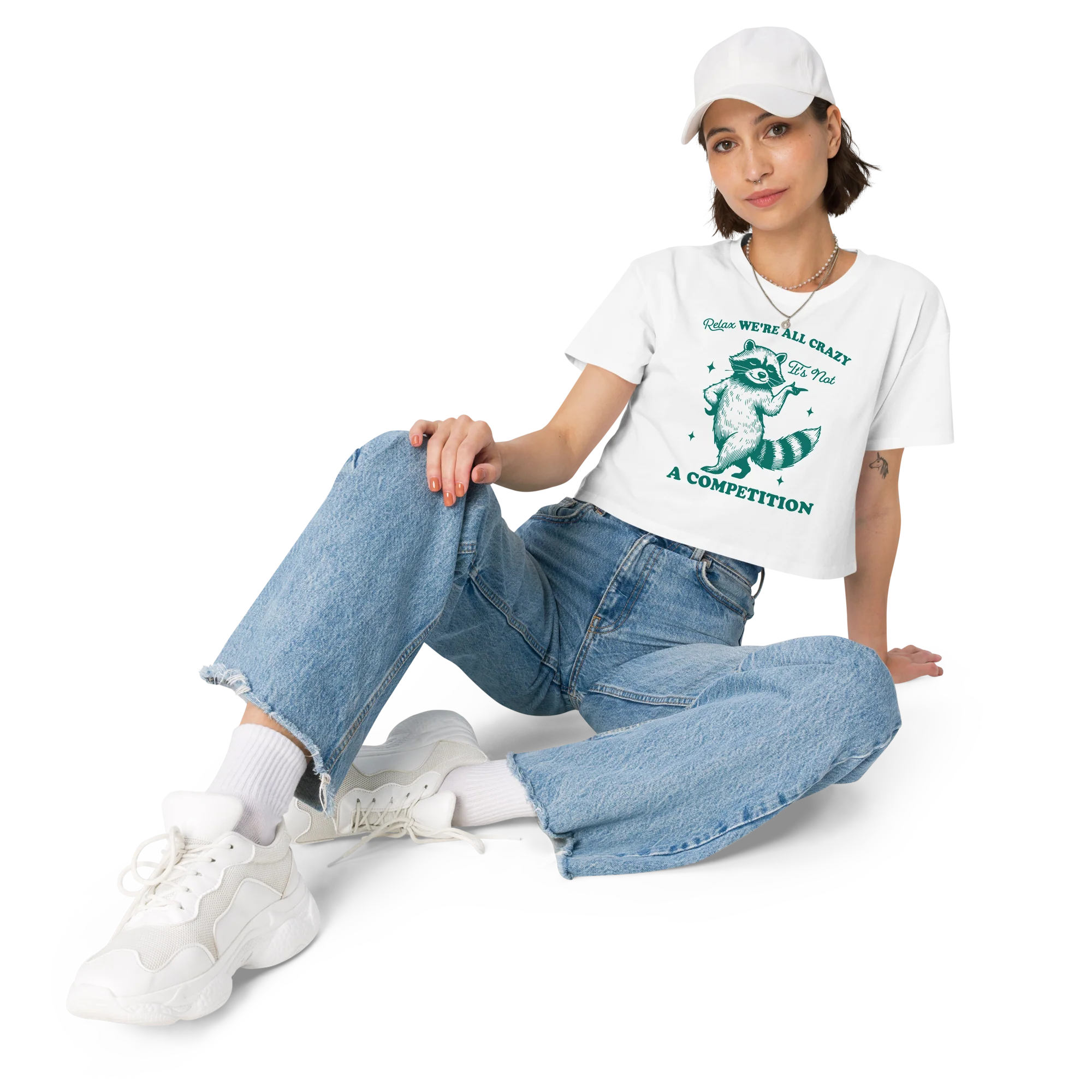 Relax, We're All Crazy Not a Competition Crop Tee - Image 2