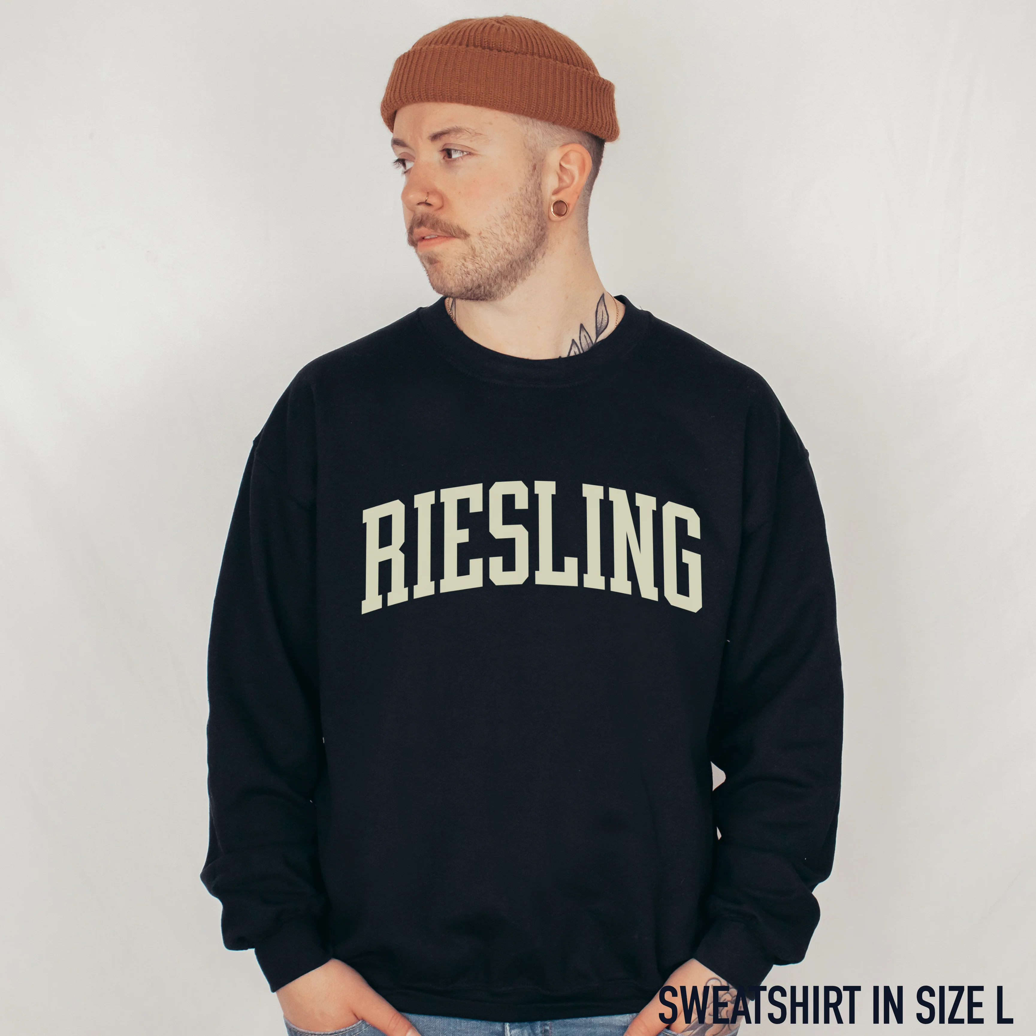 Riesling White Wine Varsity Sweatshirt - Image 2