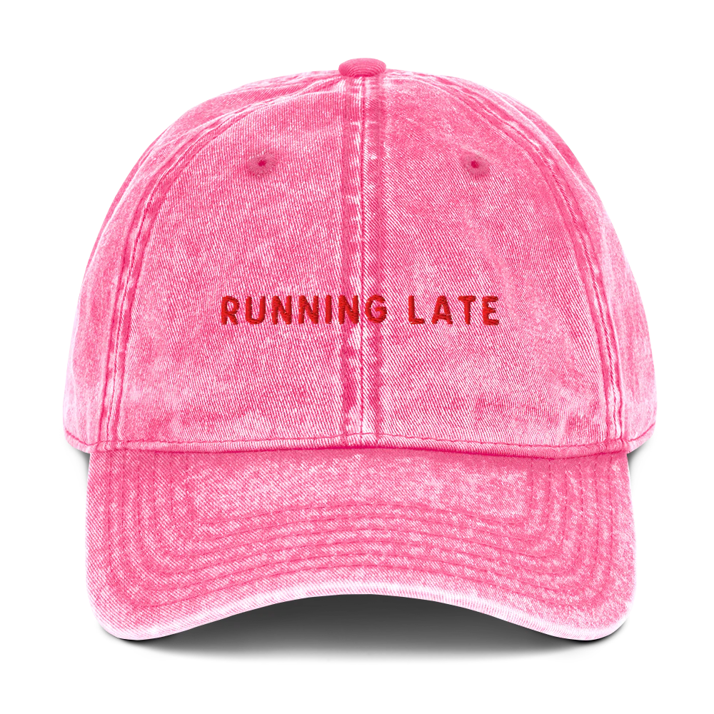Running Late Embroidered Vintage Cap - Image 3