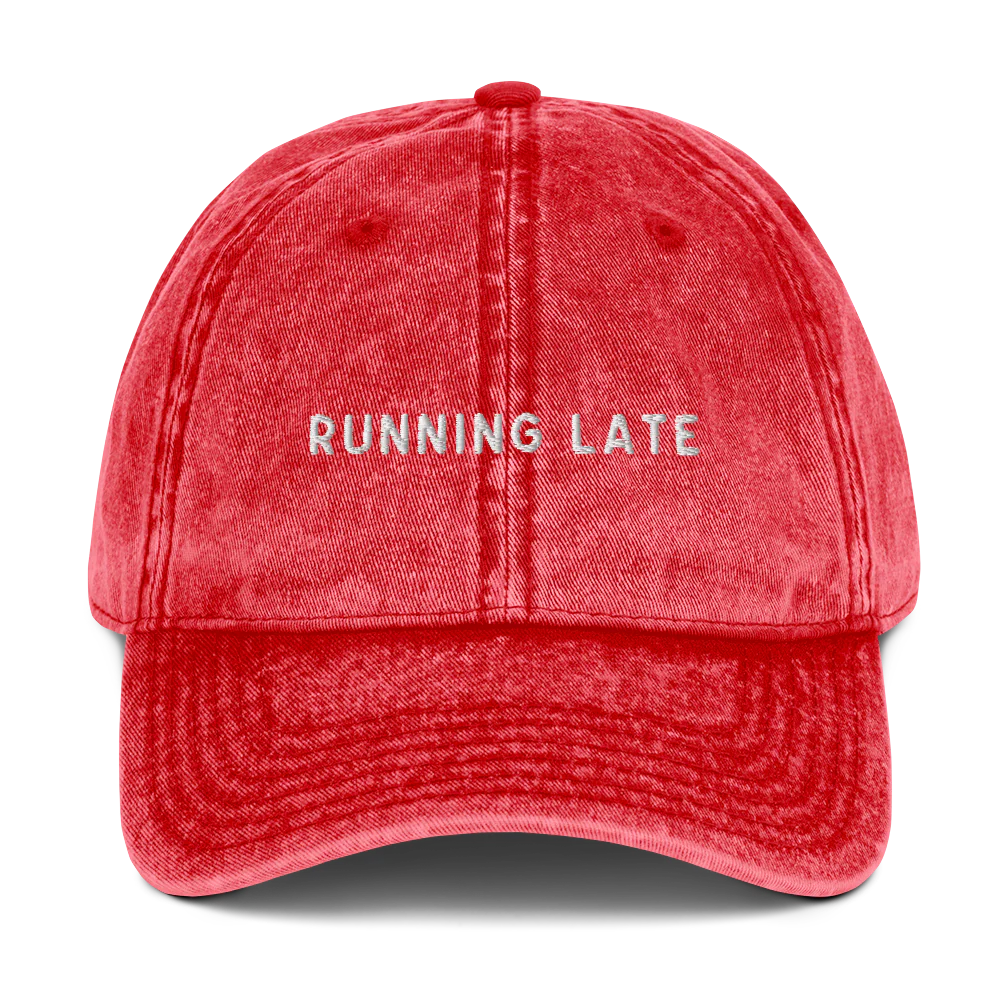 Running Late Embroidered Vintage Cap - Image 8